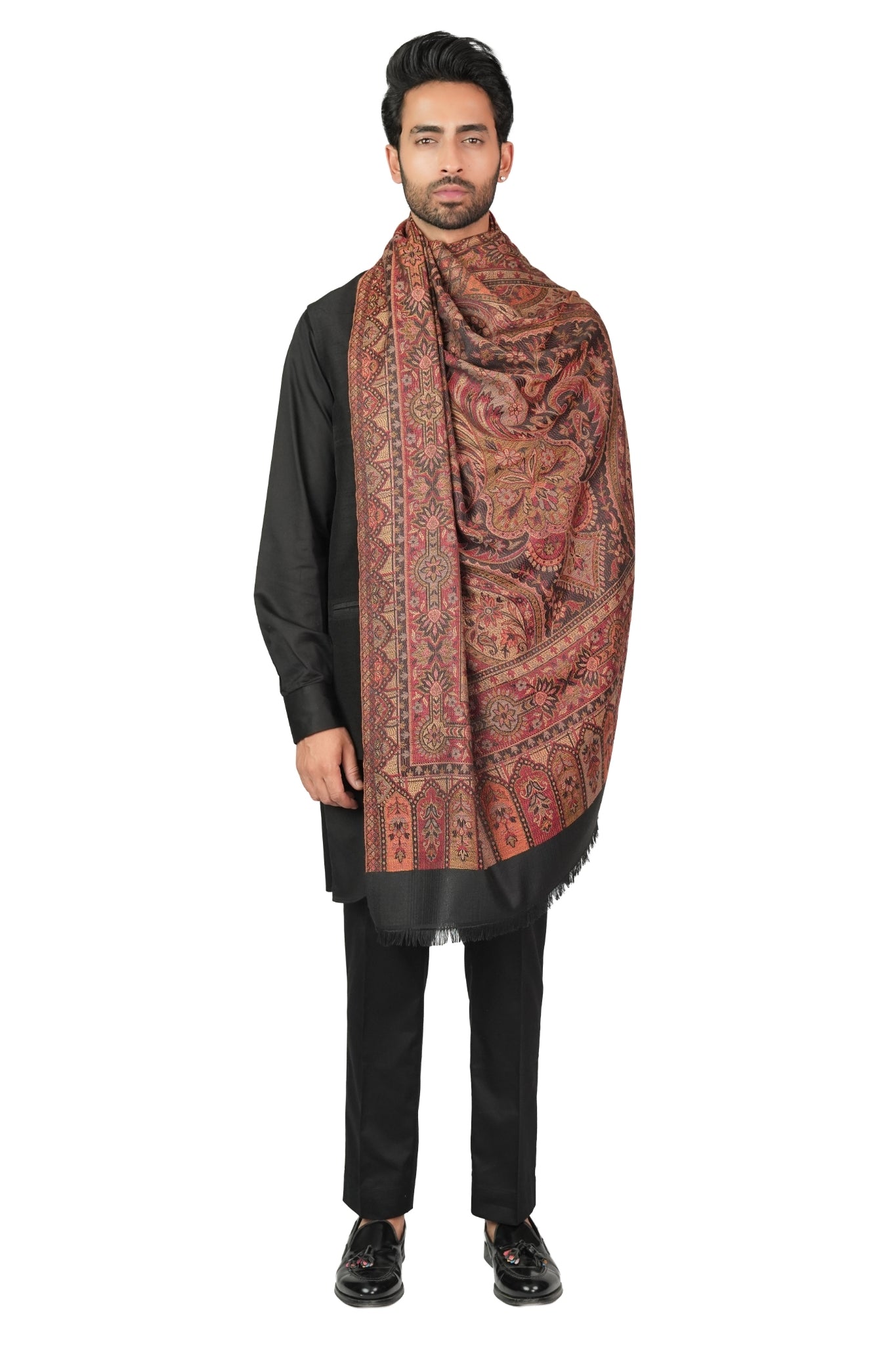 Taroob Faux Pashmina Antique Jamawar Shawl