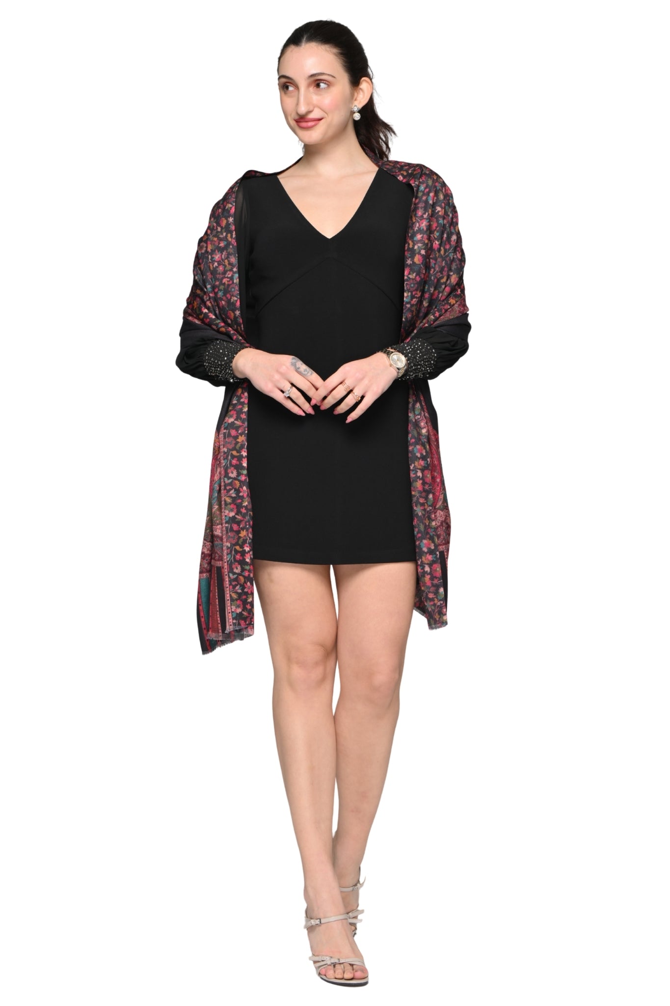 Reversible Printed Kashmiri Stole – Women's Printed Stoles – View 5 | Taroob