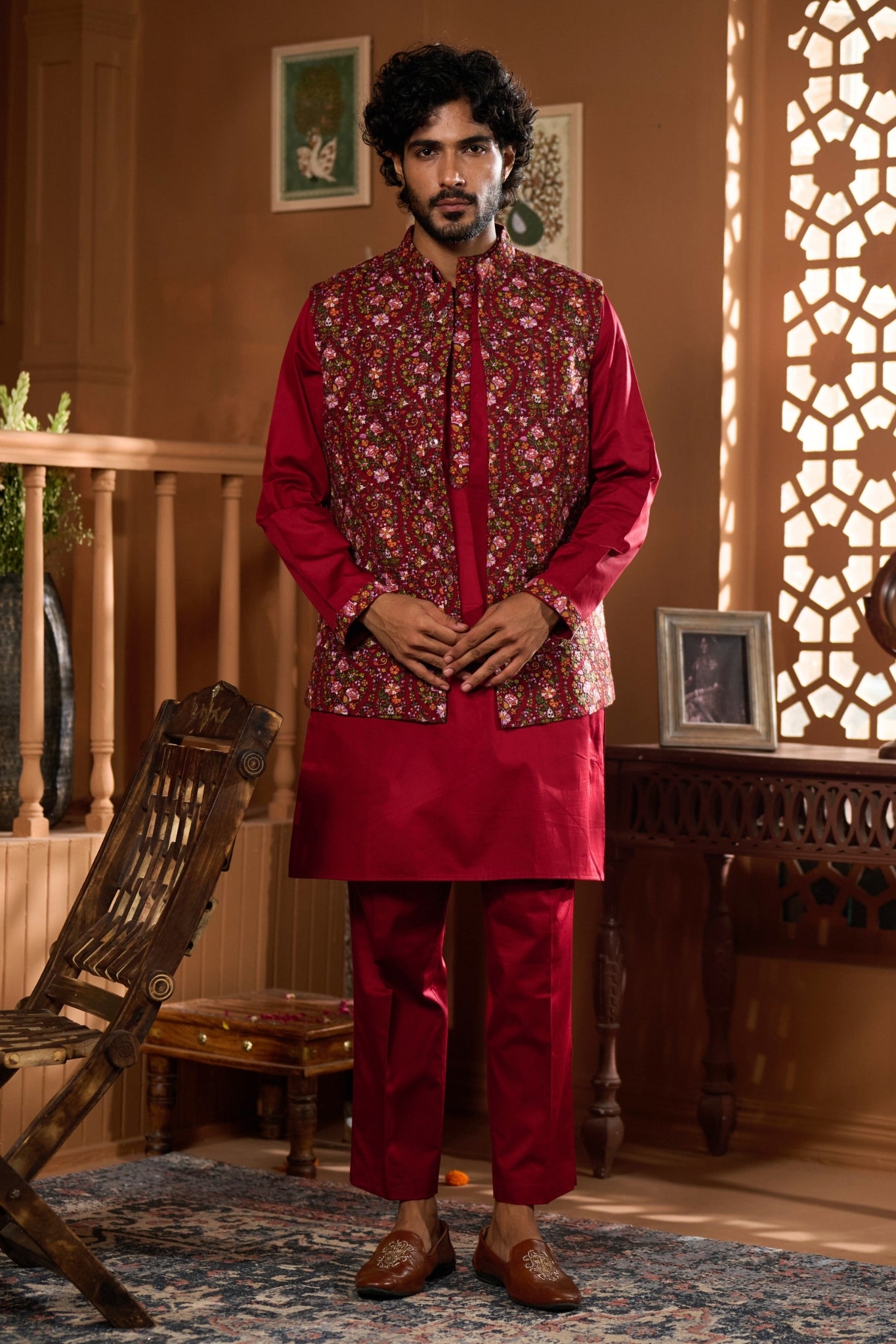 Taroob Emboidered Kashmir Gulistan Nehru Jacket