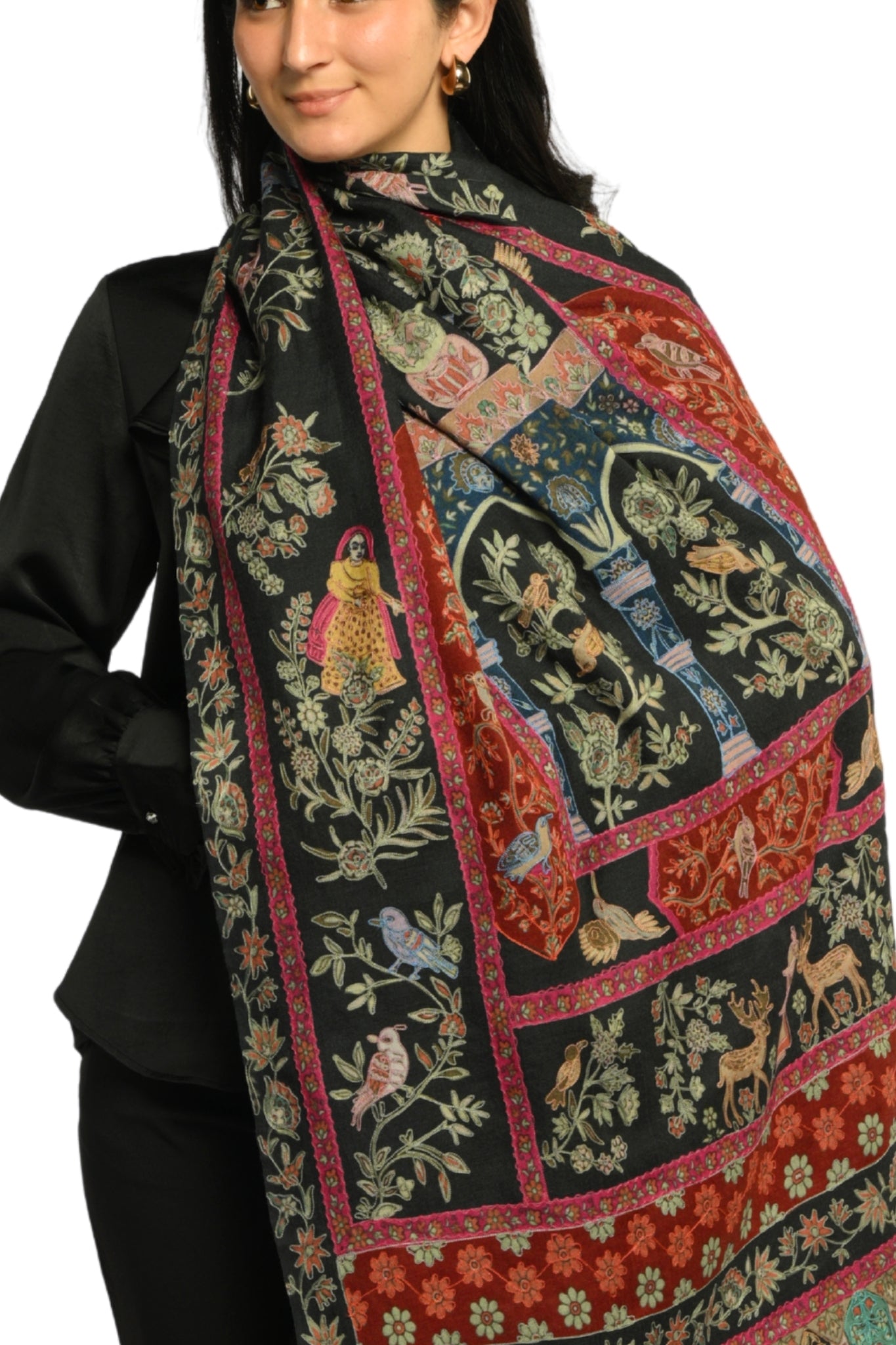 Taroob Palace Embroidered Kalamkari Stole