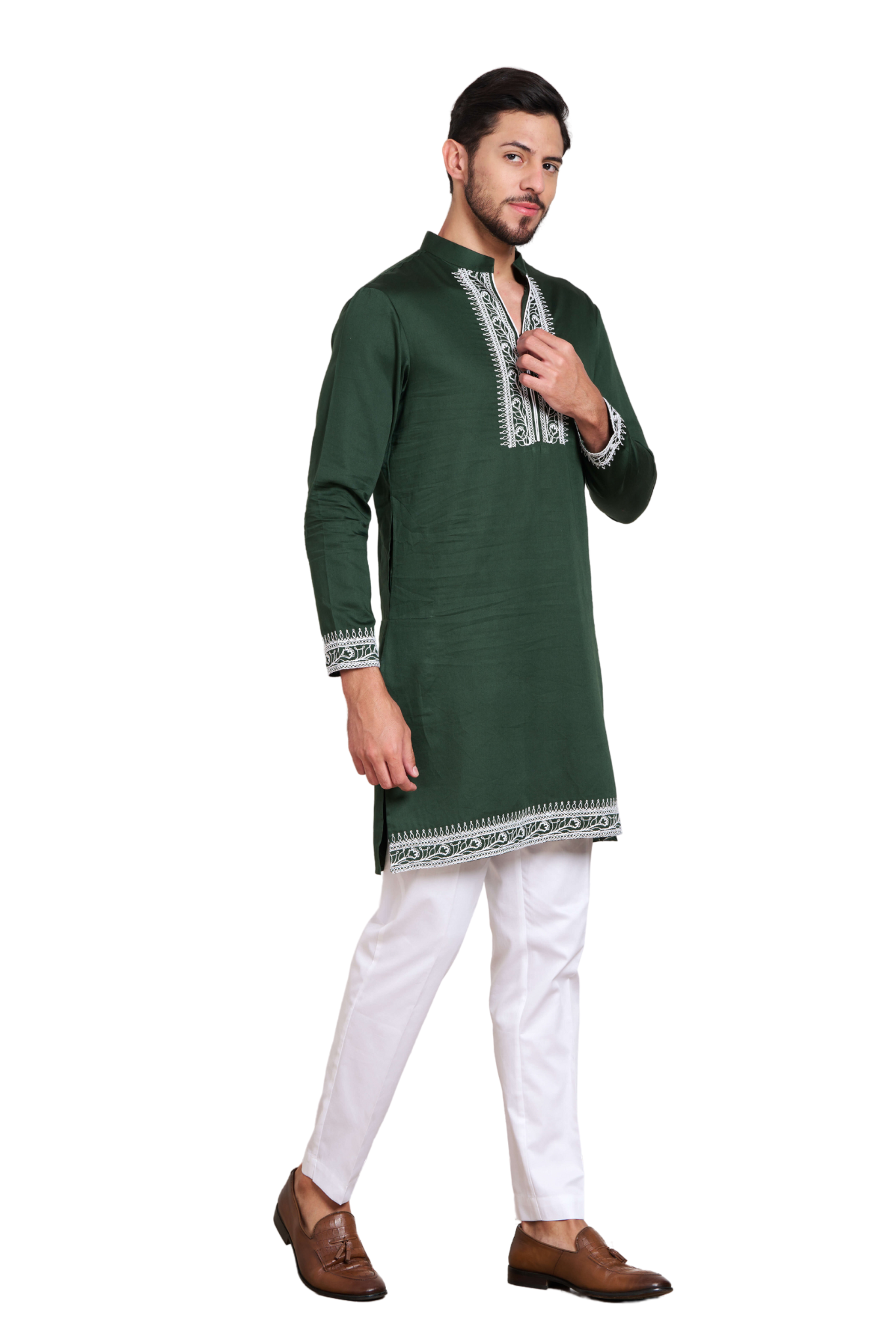 Taroob Dori Embroidered Silk Kurta Pajama Set