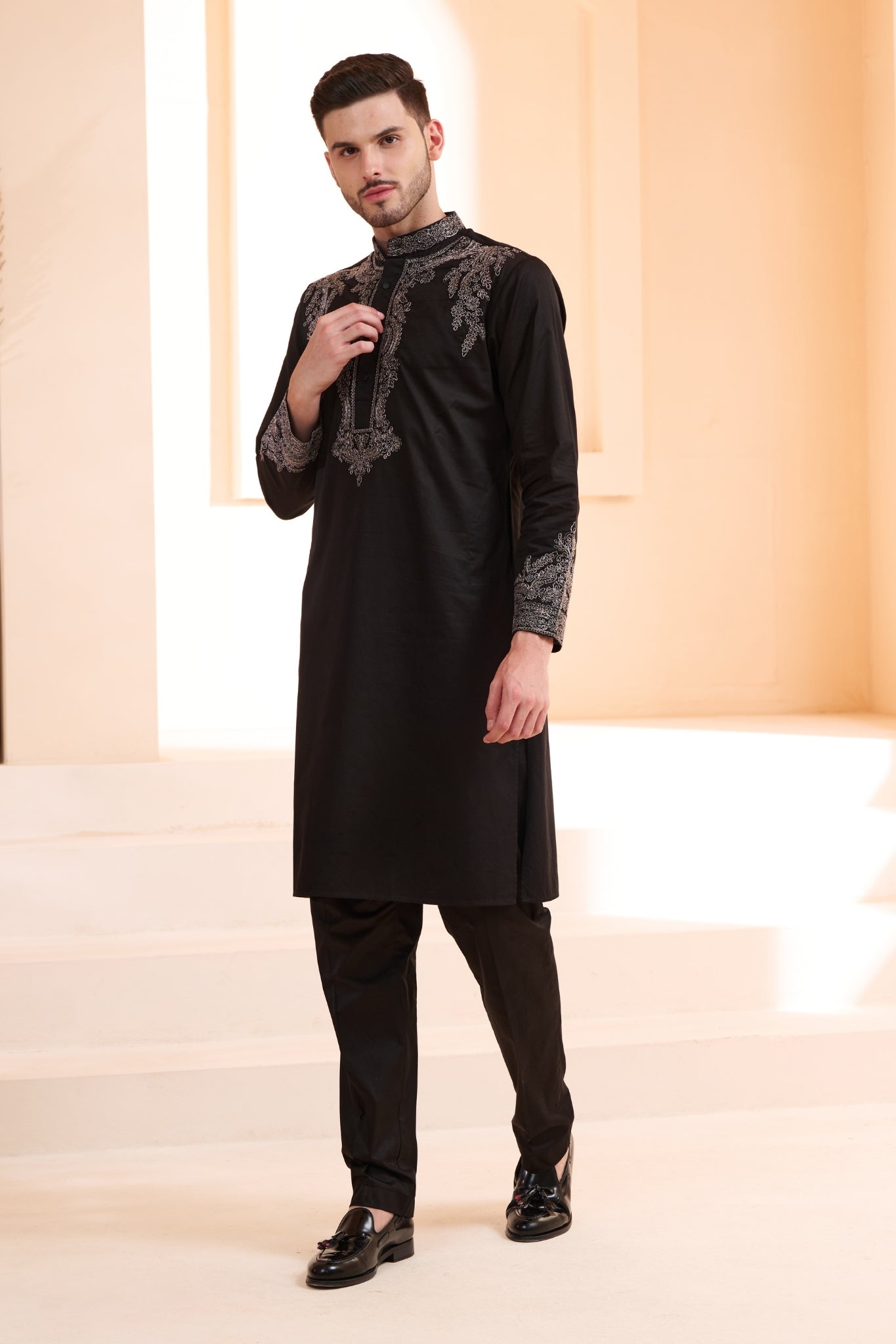 Taroob Emrboidered Zari Dori Work Kurta Pajama Set