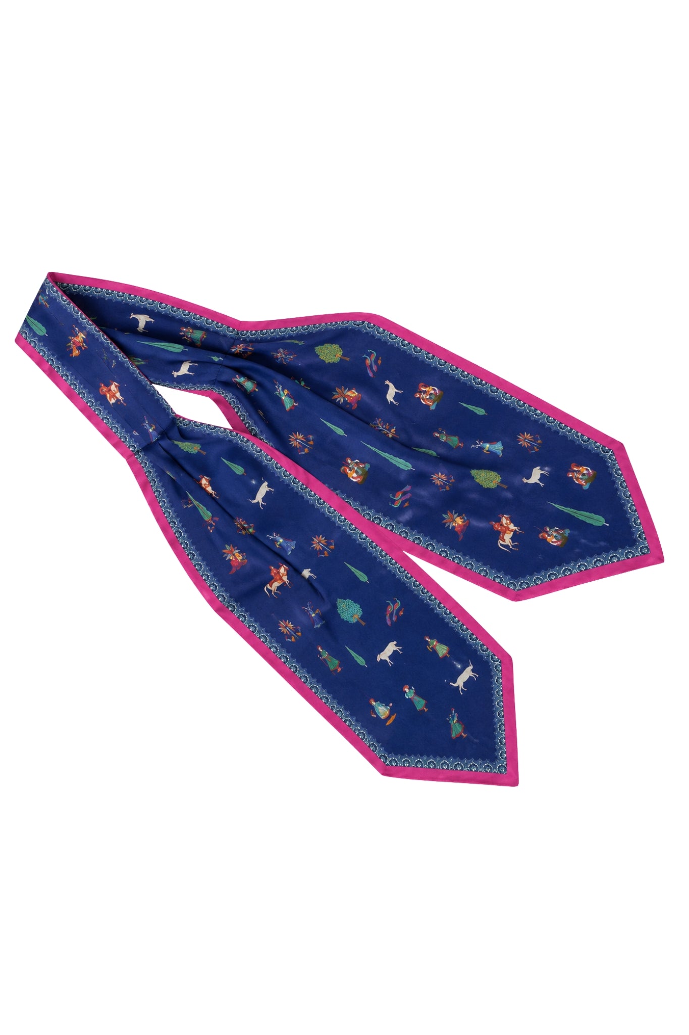 Taroob Premium Silk Satin Mughal Motif Cravat, Men’s Neck Tie