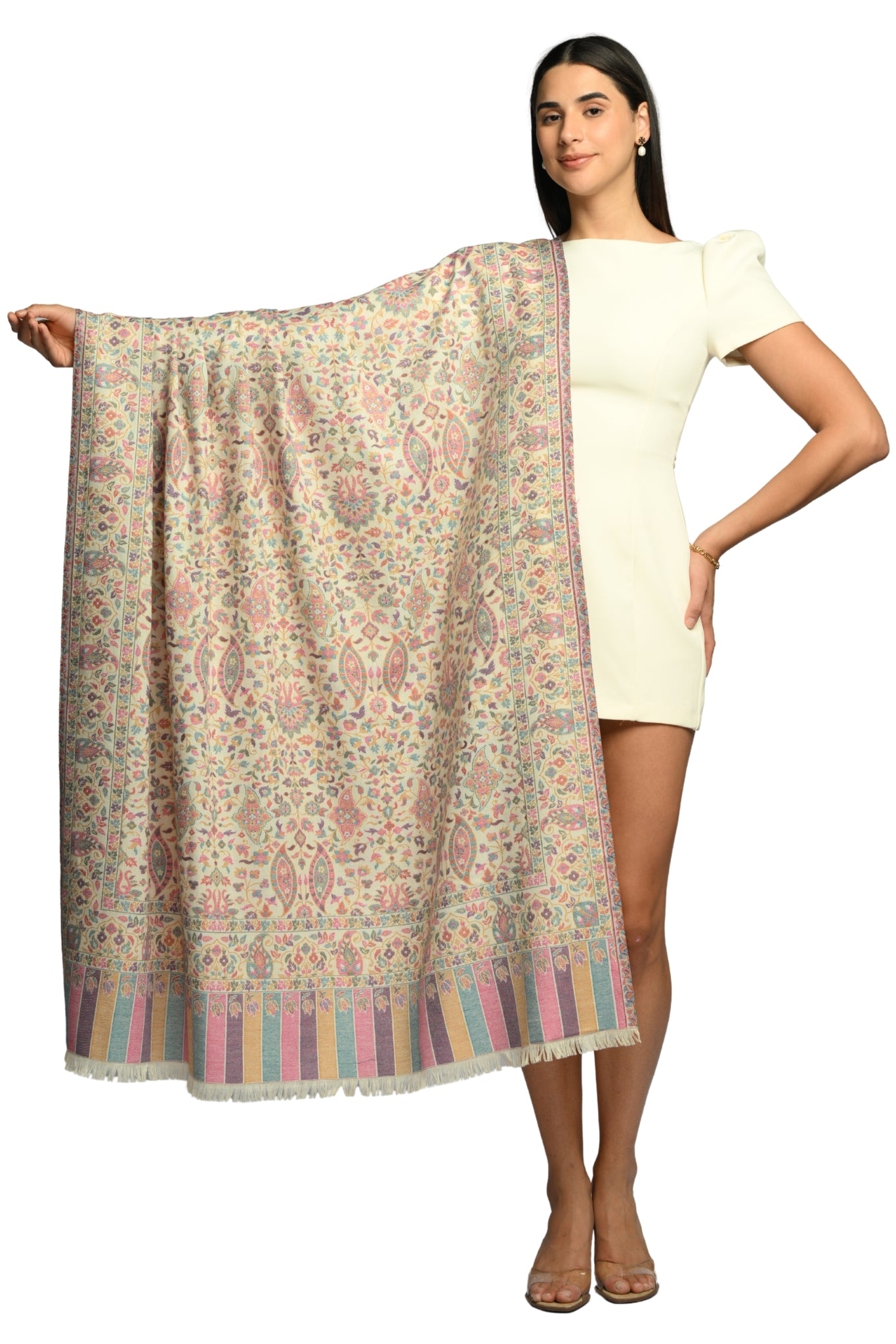 Taroob Faux Pashmina Antique Kaani Shawl