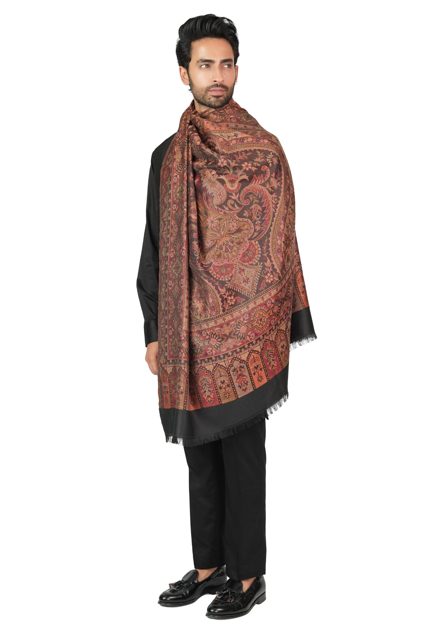 Taroob Faux Pashmina Antique Jamawar Shawl
