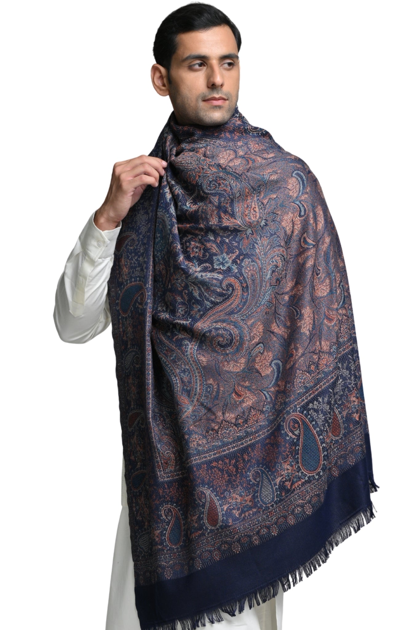 Taroob Faux Pashmina Antique Jamawar Shawl