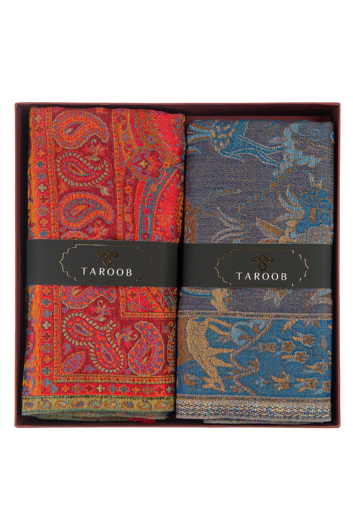 Taroob Couple Gift Set of Kashmiri Silk Jamawar Stoles for Him & Her