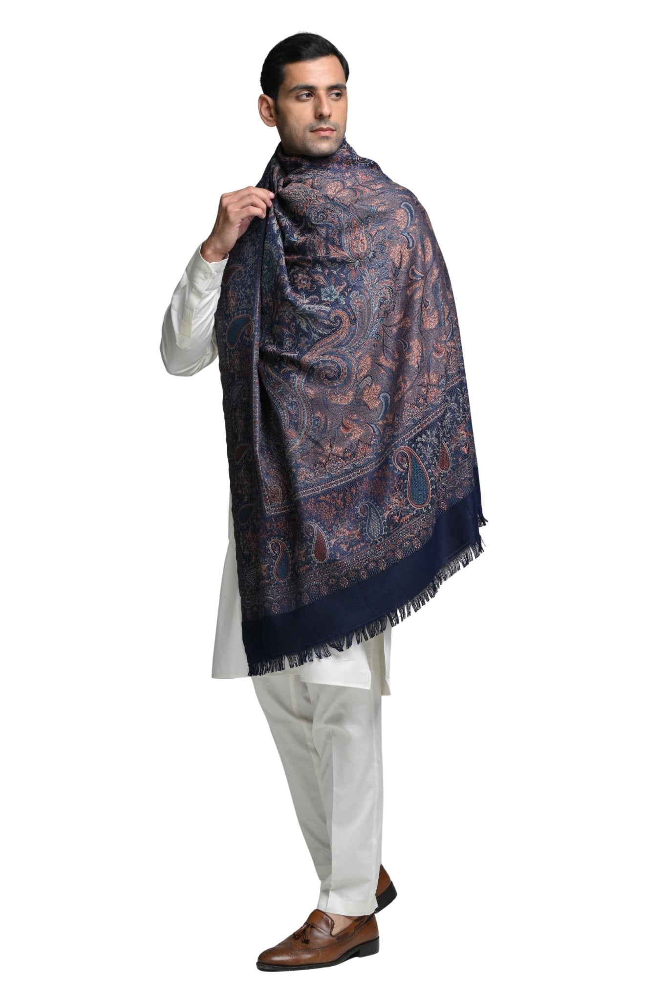 Taroob Faux Pashmina Antique Jamawar Shawl