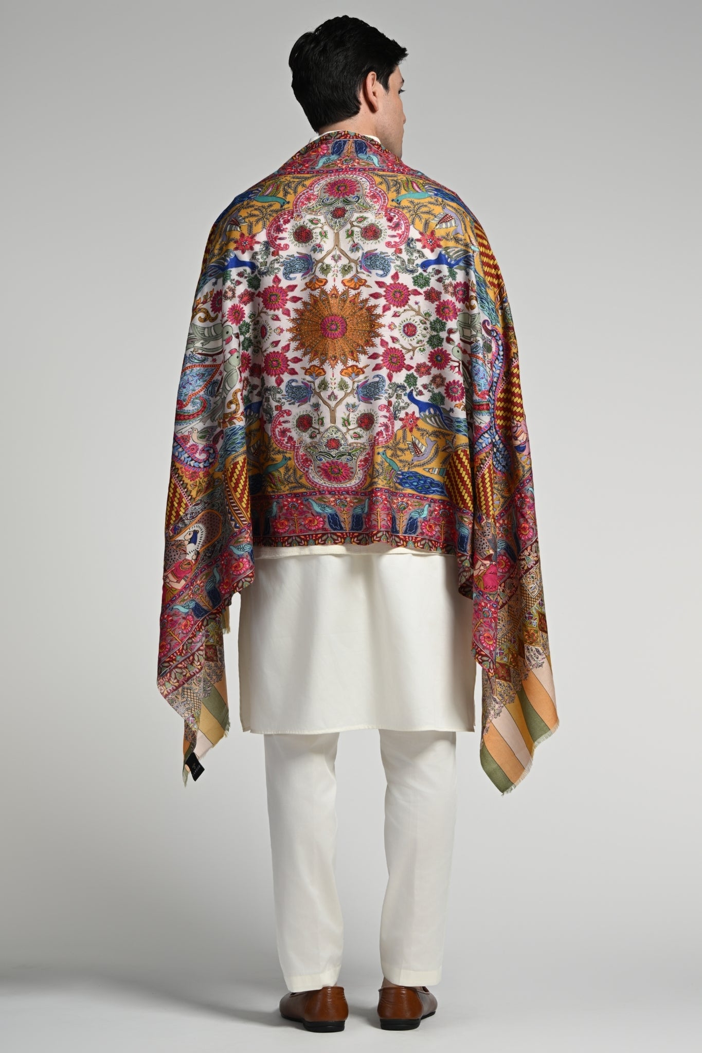 Taroob Royal Raj-Darbar Fine Wool Kalamkari Stole