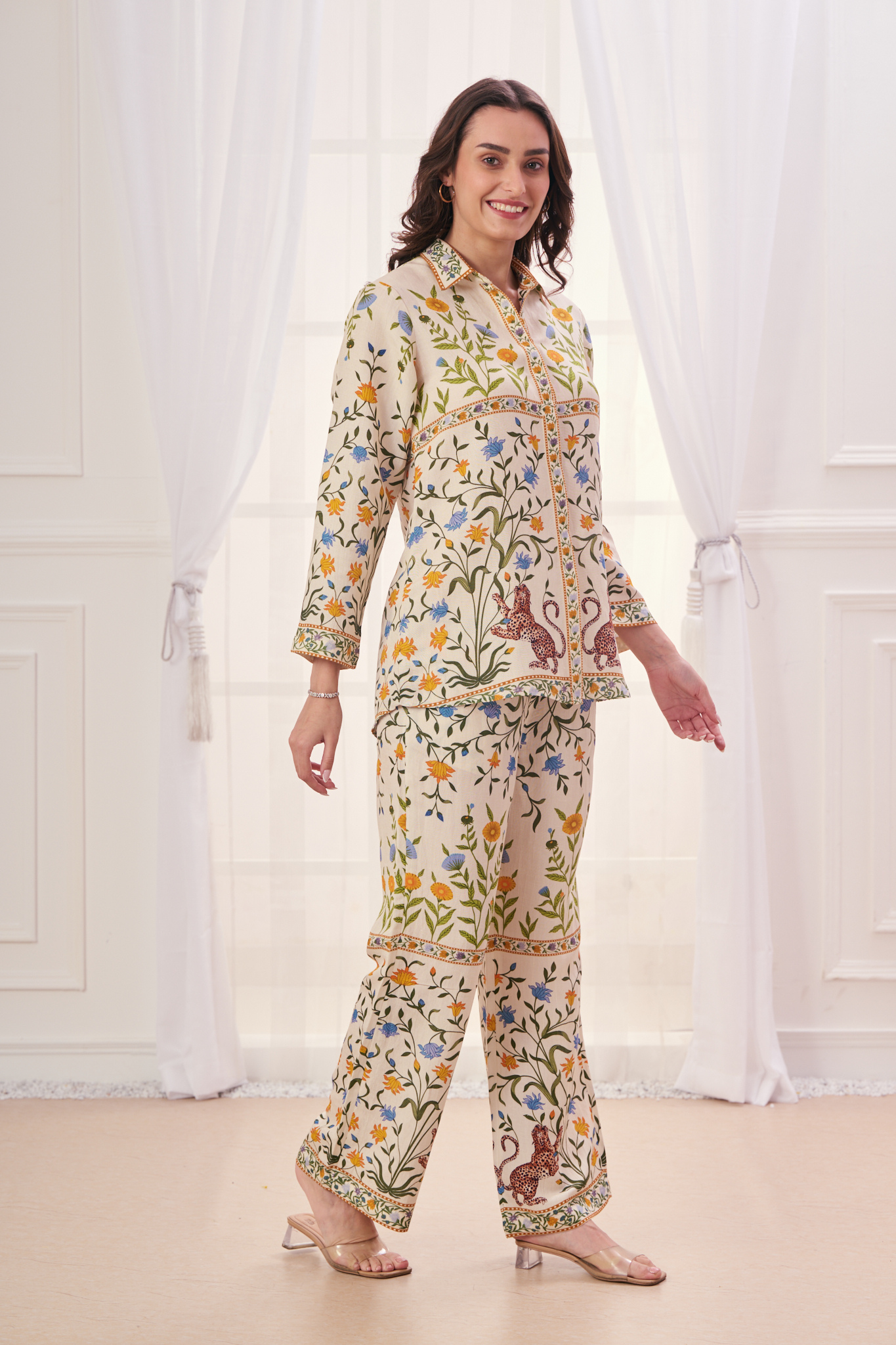 Taroob Linen Tiger Safari Co-ord Set