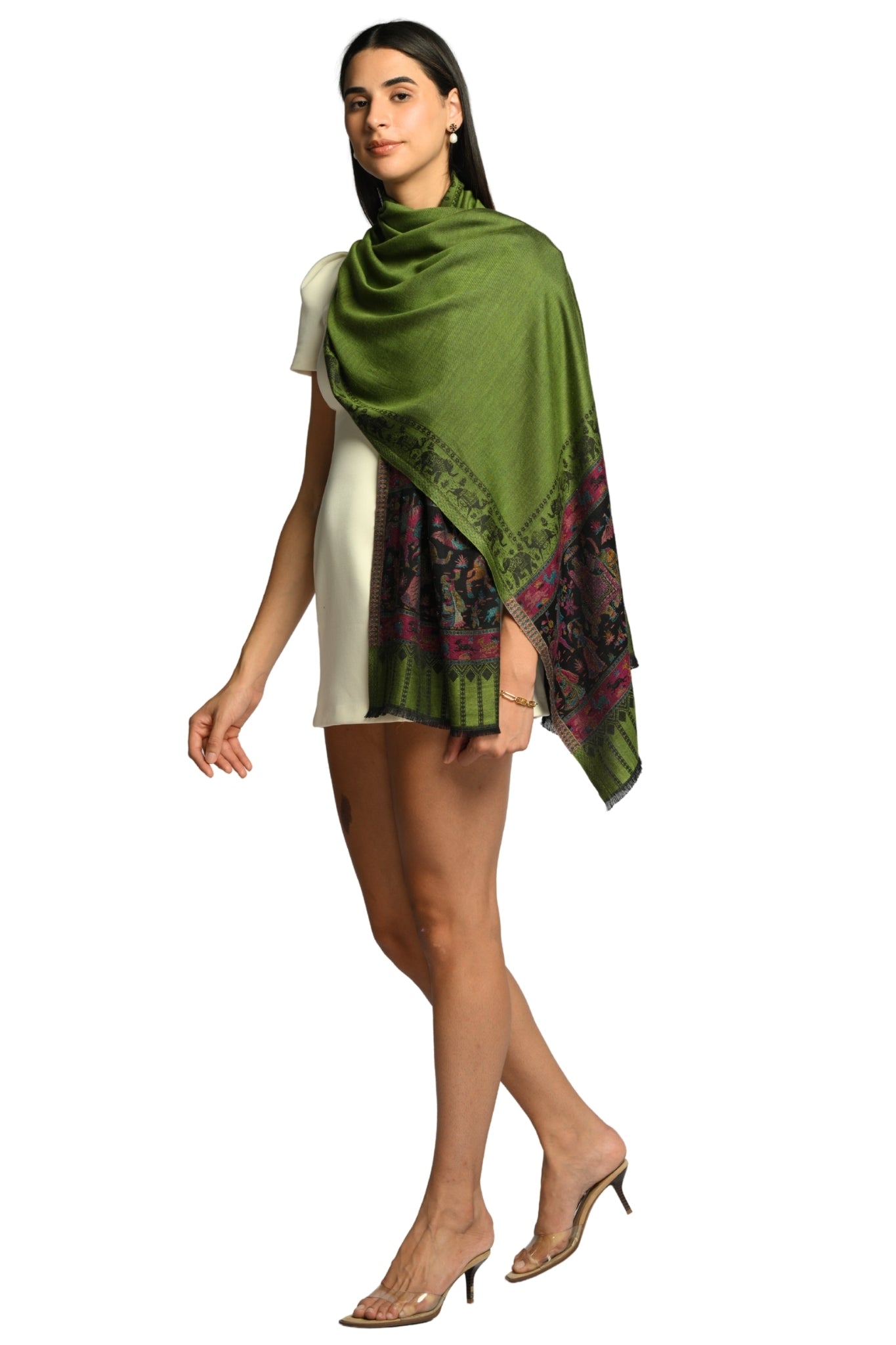 Taroob Darbar Kaani Border Silk Stole