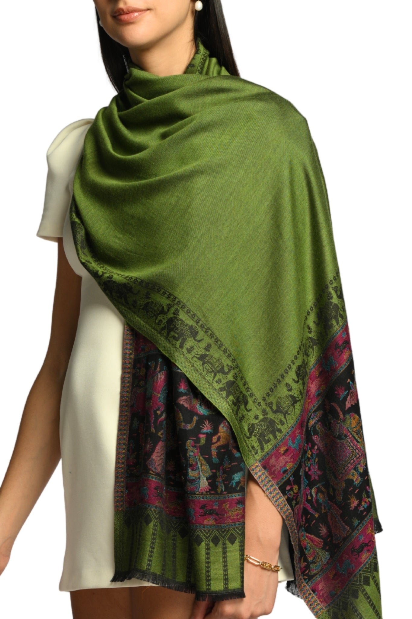 Taroob Darbar Kaani Border Silk Stole