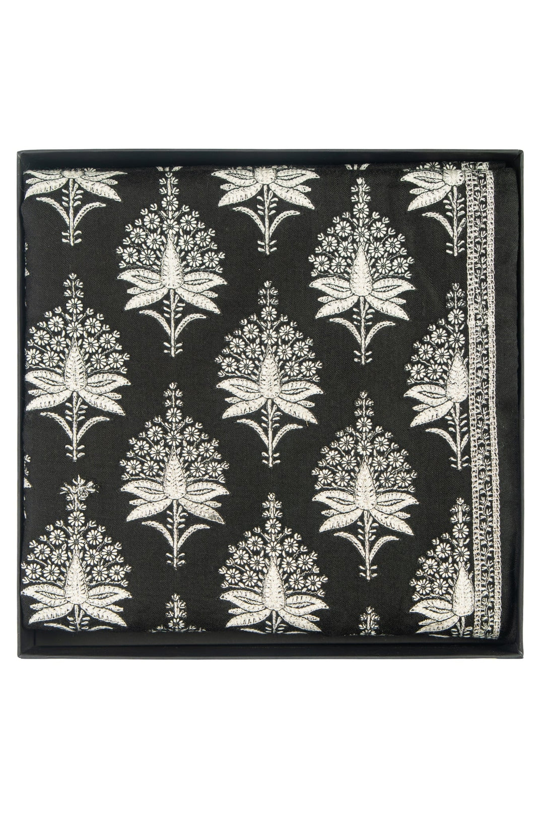 Taroob Gift Set of Unisex  Monochrome Embroidered Stole for Him or Her