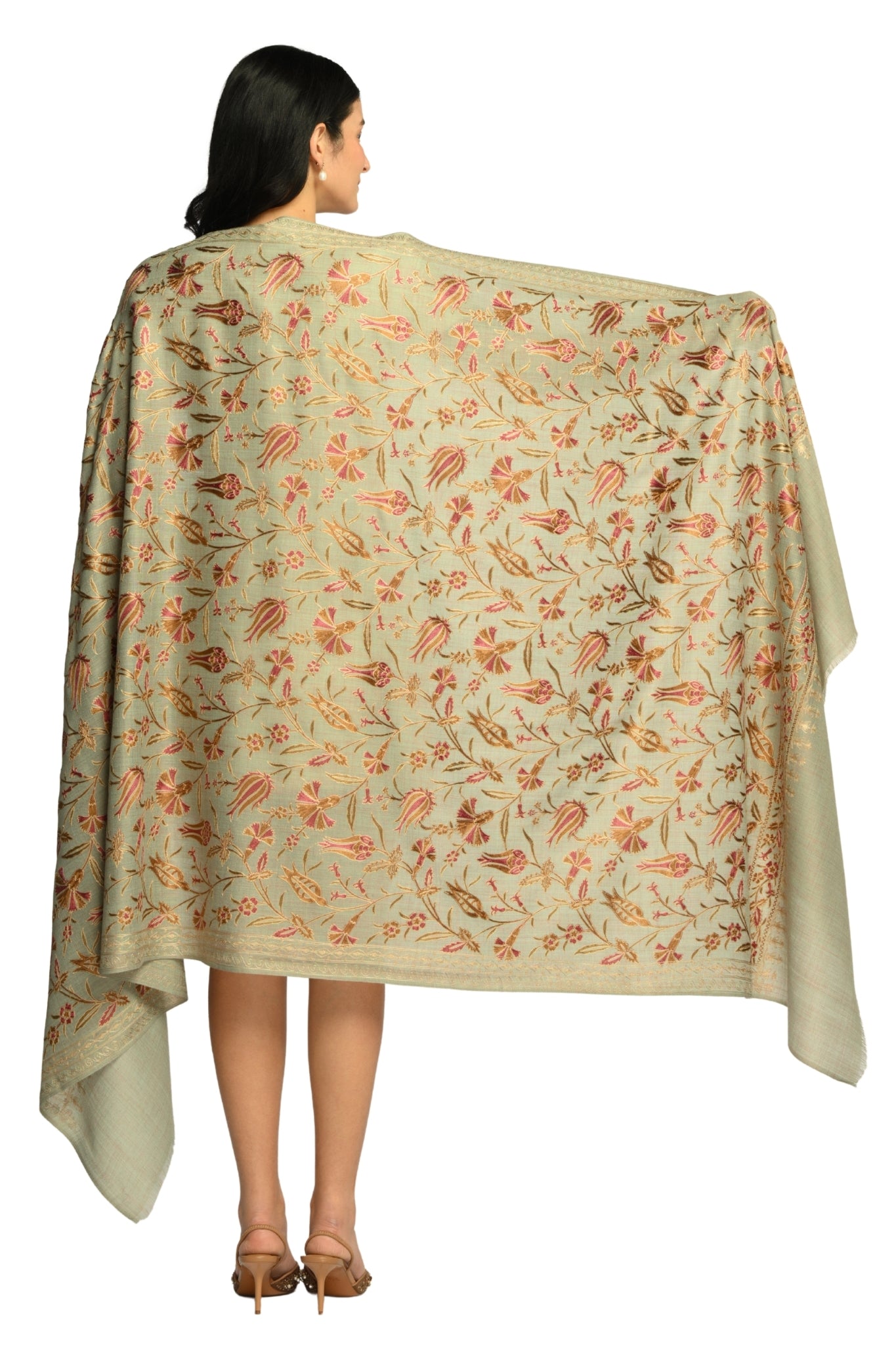 Taroob Tulip Garden Embroidered  Stole