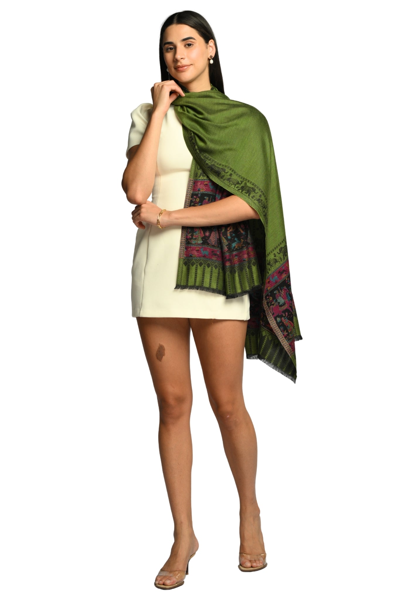 Taroob Darbar Kaani Border Silk Stole