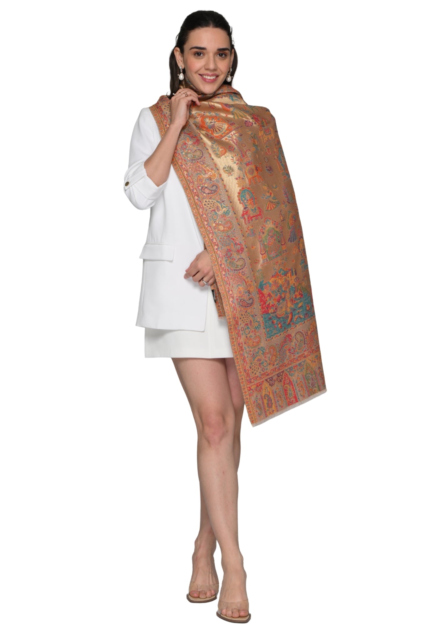 Taroob Resham Mughal Wool Stole