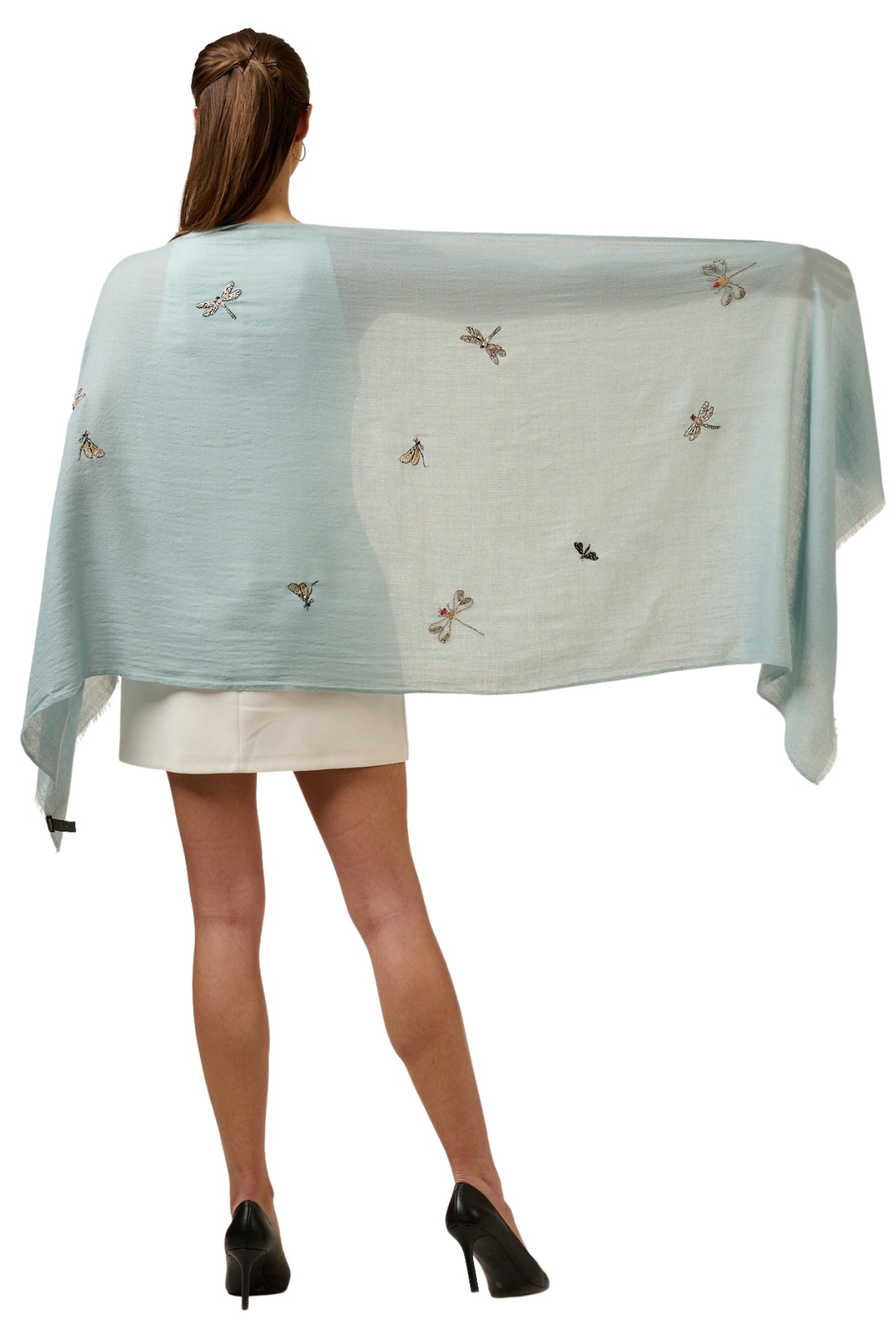 Taroob Valley Of Dragonflies Embroidered Scarf