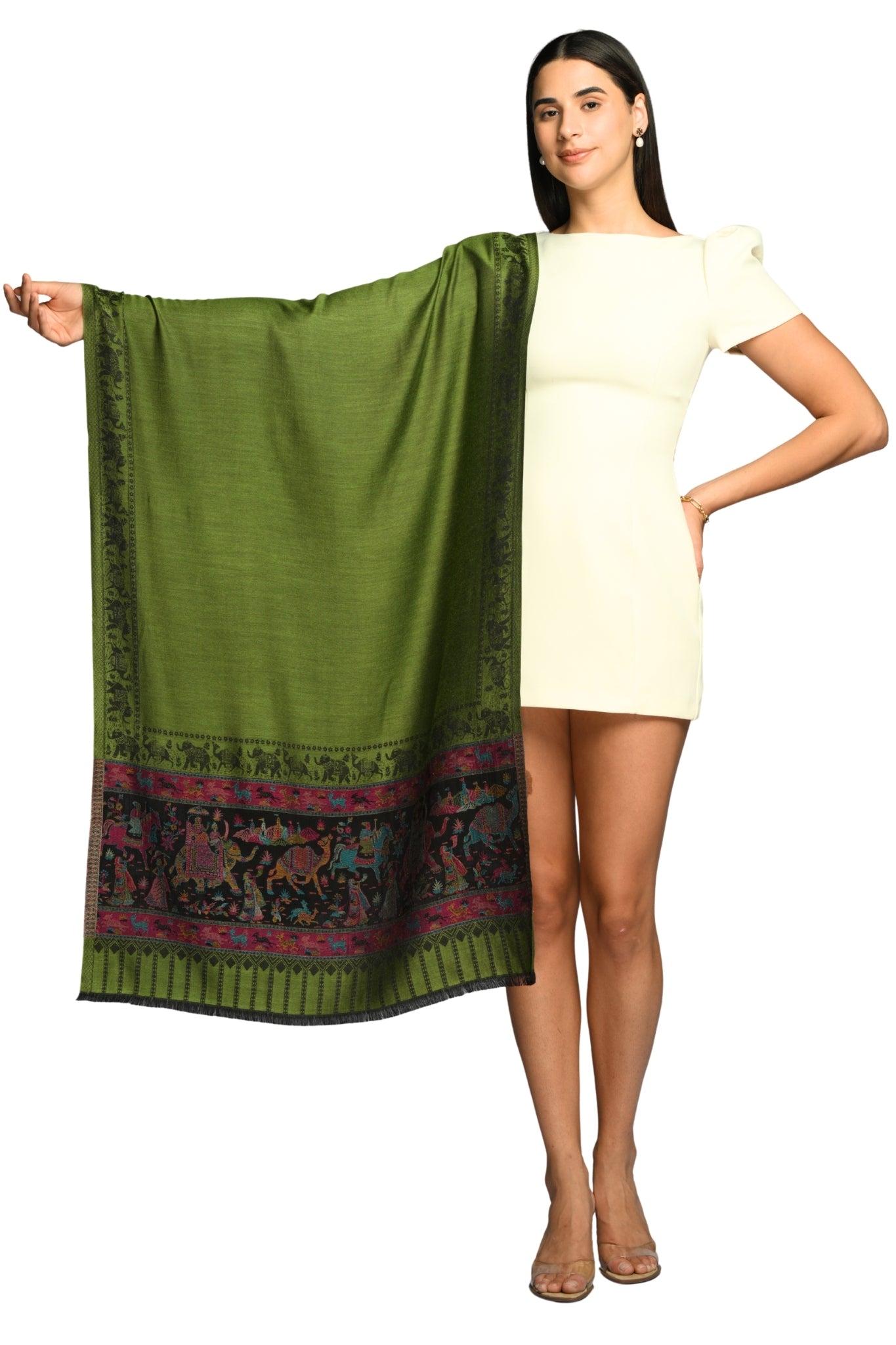 Taroob Darbar Kaani Border Silk Stole