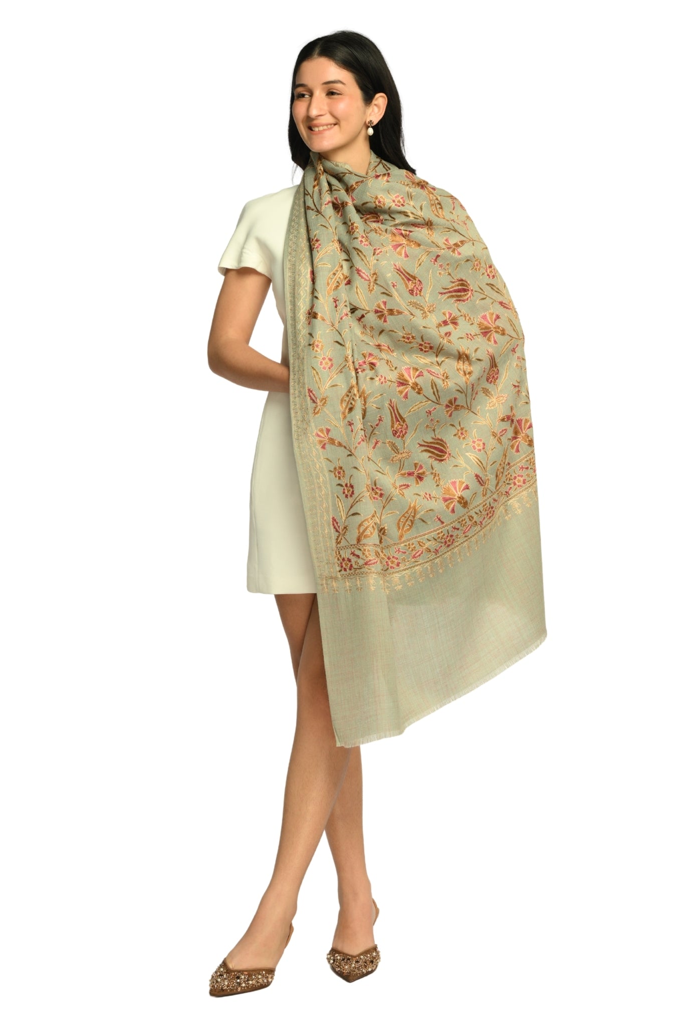 Taroob Tulip Garden Embroidered  Stole