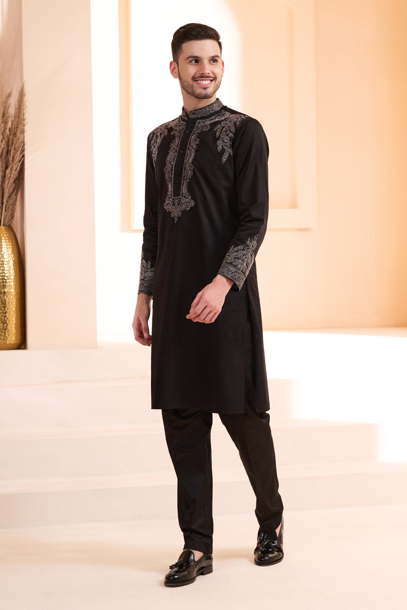 Taroob Emrboidered Zari Dori Work Kurta Pajama Set