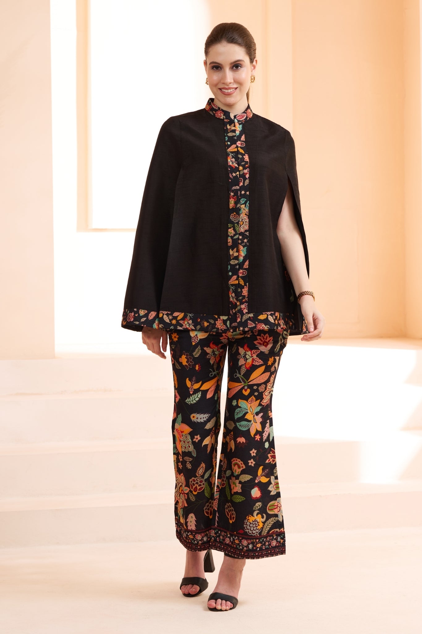 Taroob Floral Printed Co-ord Set with Embroidery Highlights