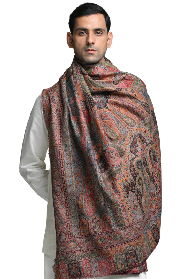 Taroob Faux Pashmina Antique Jamawar Shawl