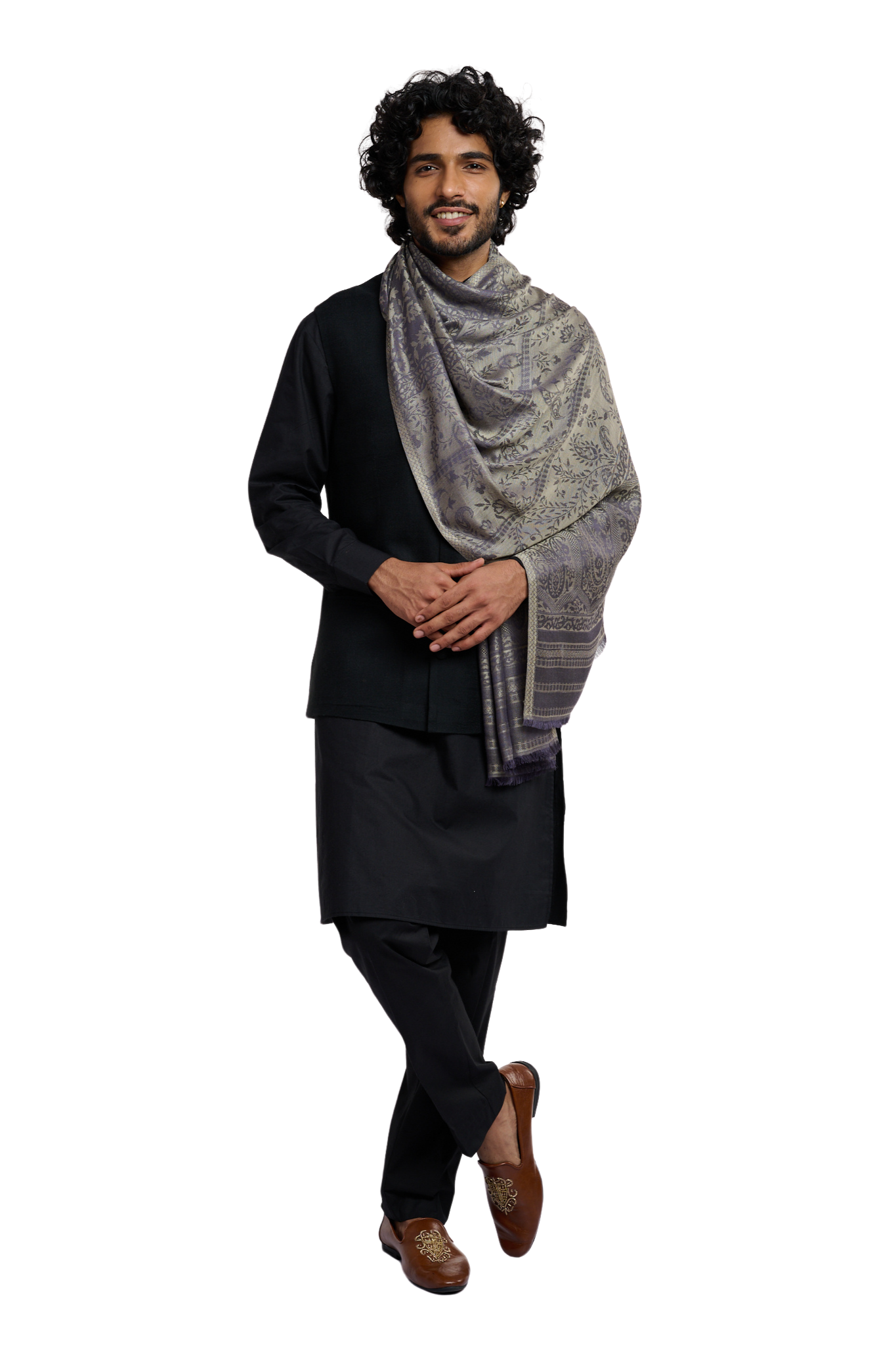 Taroob Men's Authentic Kashmiri Jamawar Stole