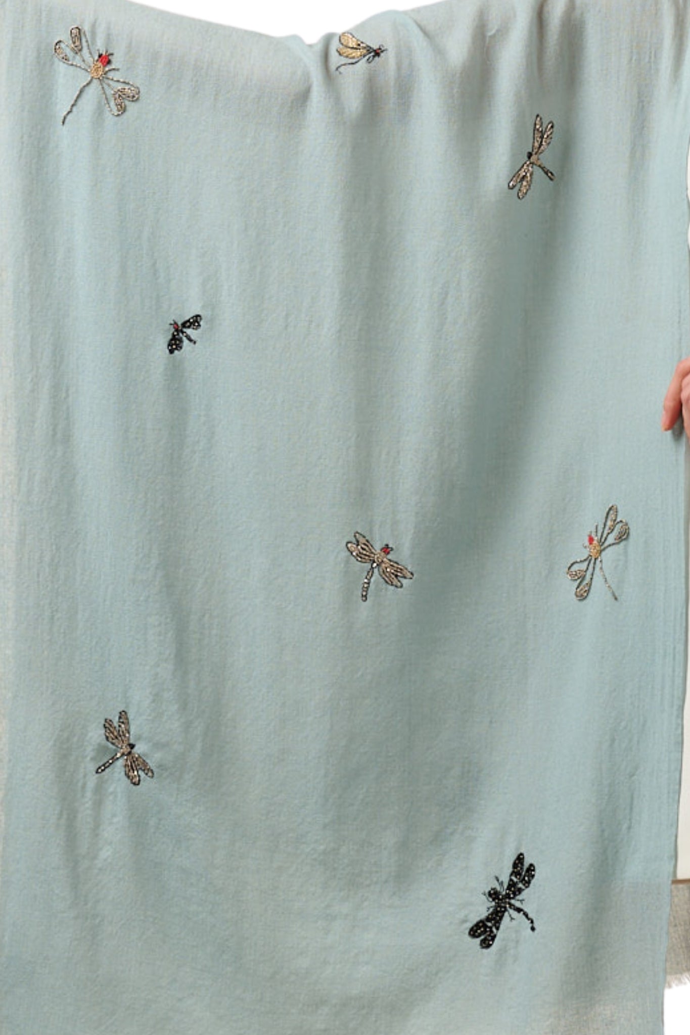 Taroob Valley Of Dragonflies Embroidered Scarf