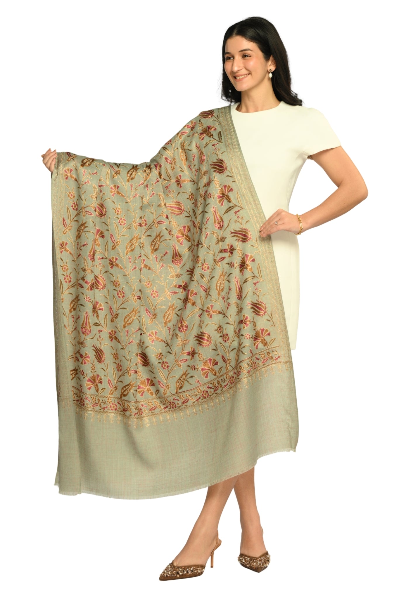 Taroob Tulip Garden Embroidered  Stole