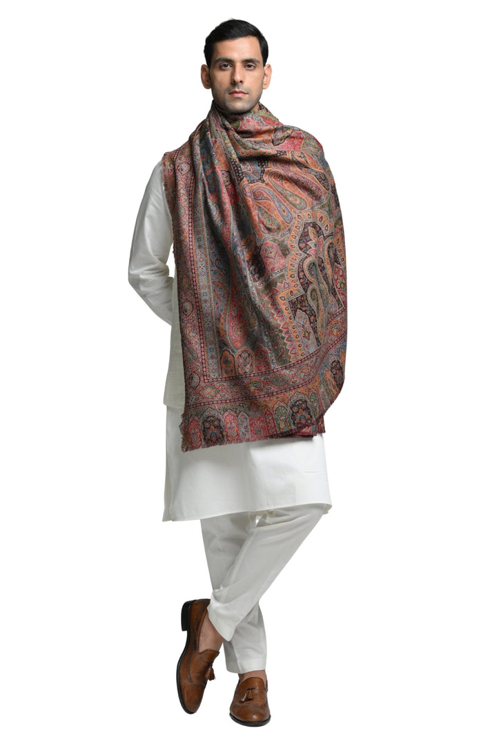Taroob Faux Pashmina Antique Jamawar Shawl