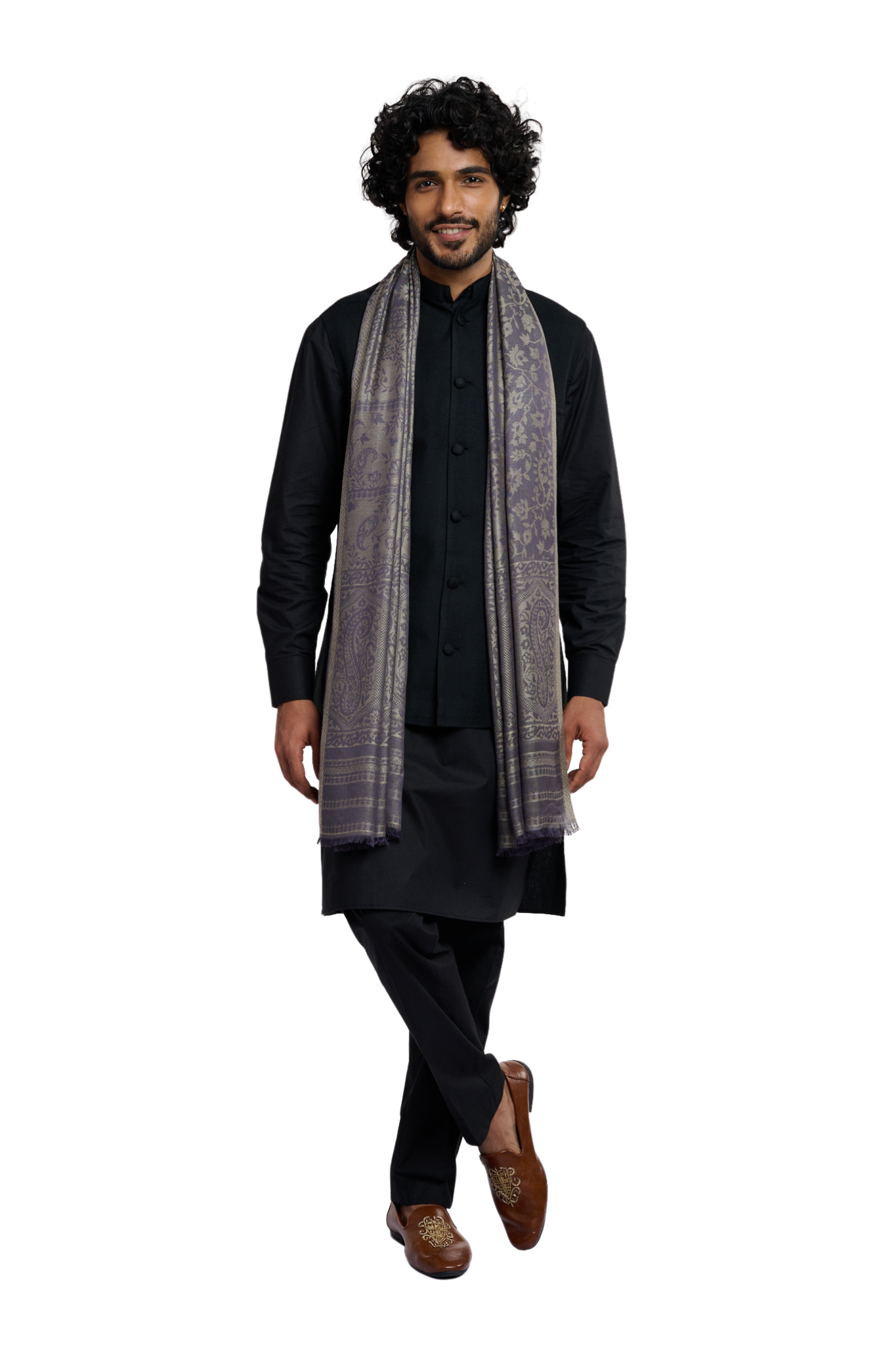 Taroob Men's Authentic Kashmiri Jamawar Stole