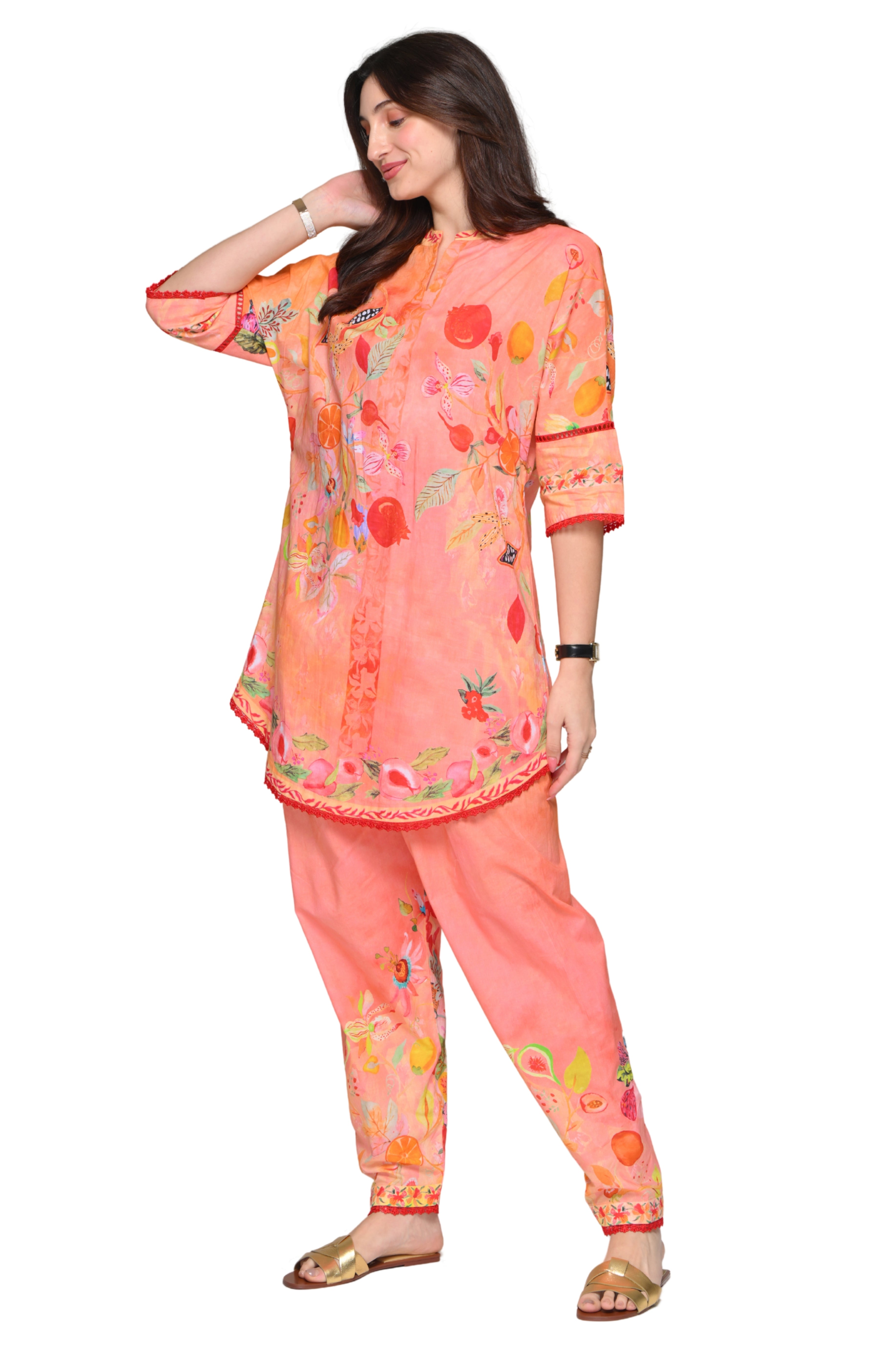Taroob Citrus Orchard Cotton Kurta Set