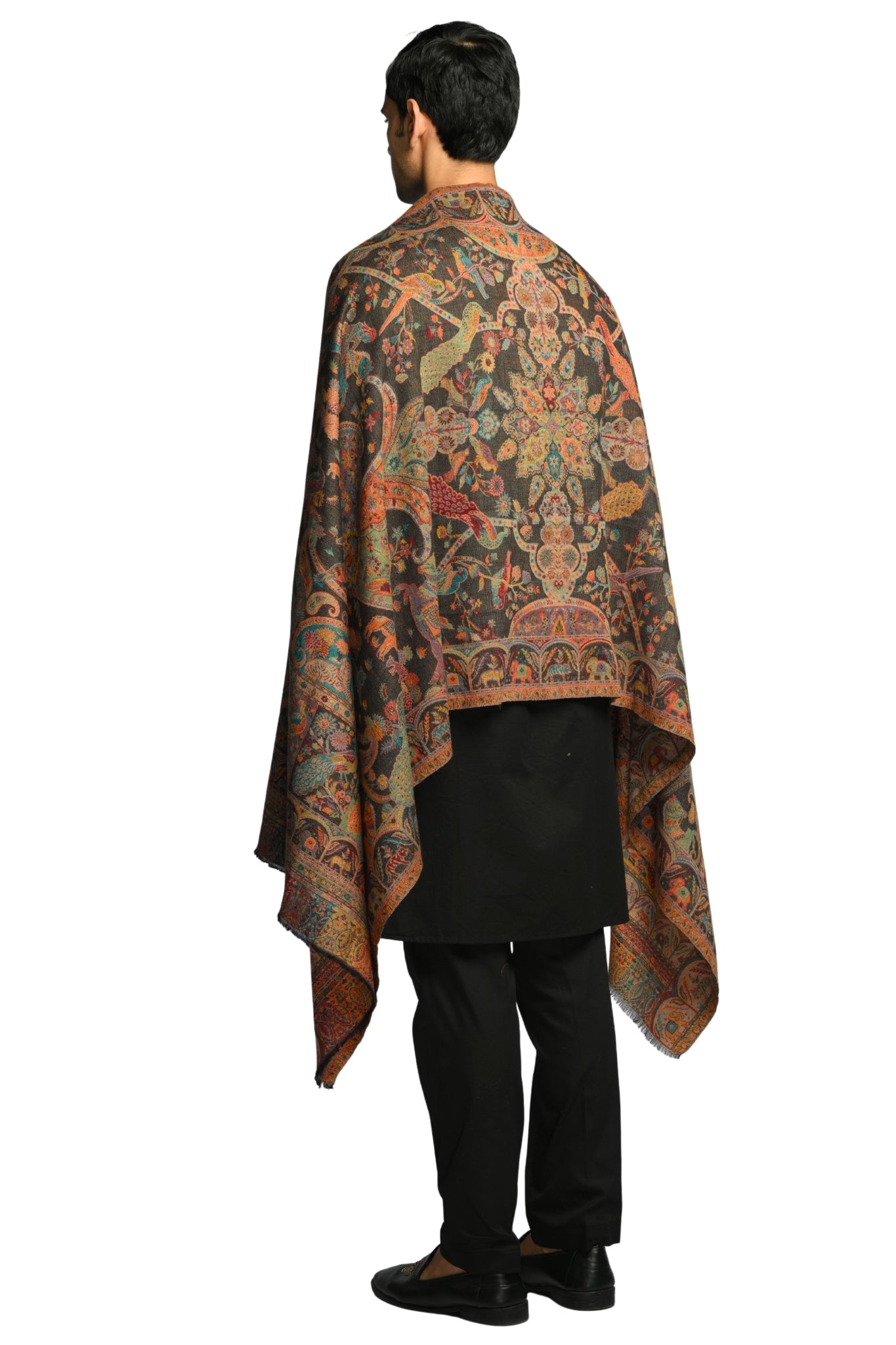 Taroob Luxe Paisley Merino Wool Mughal  Stole