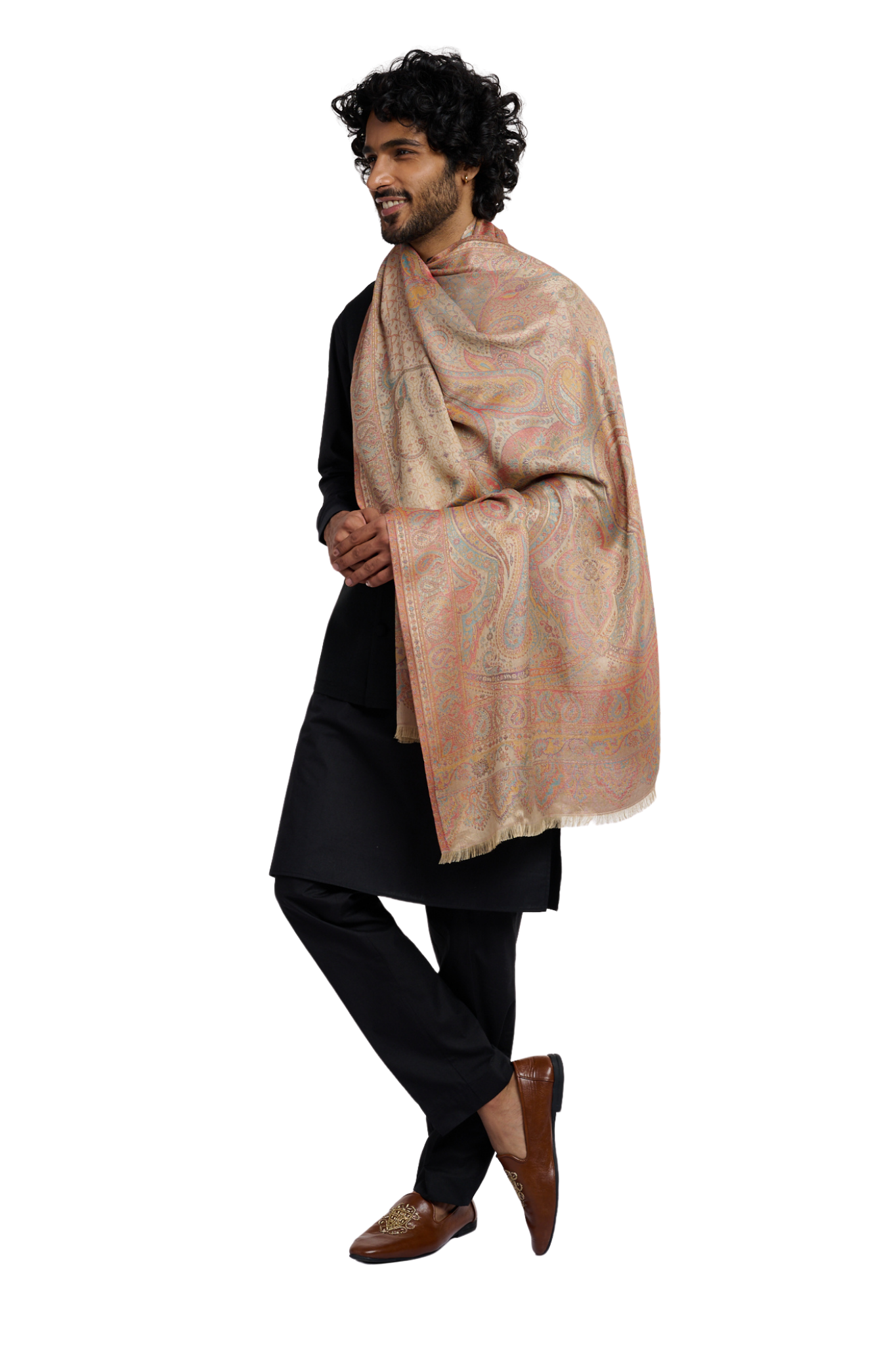 Taroob Men's Regal Paisley Jamawar Stole