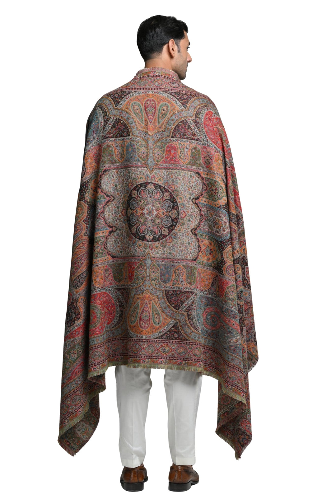 Taroob Faux Pashmina Antique Jamawar Shawl