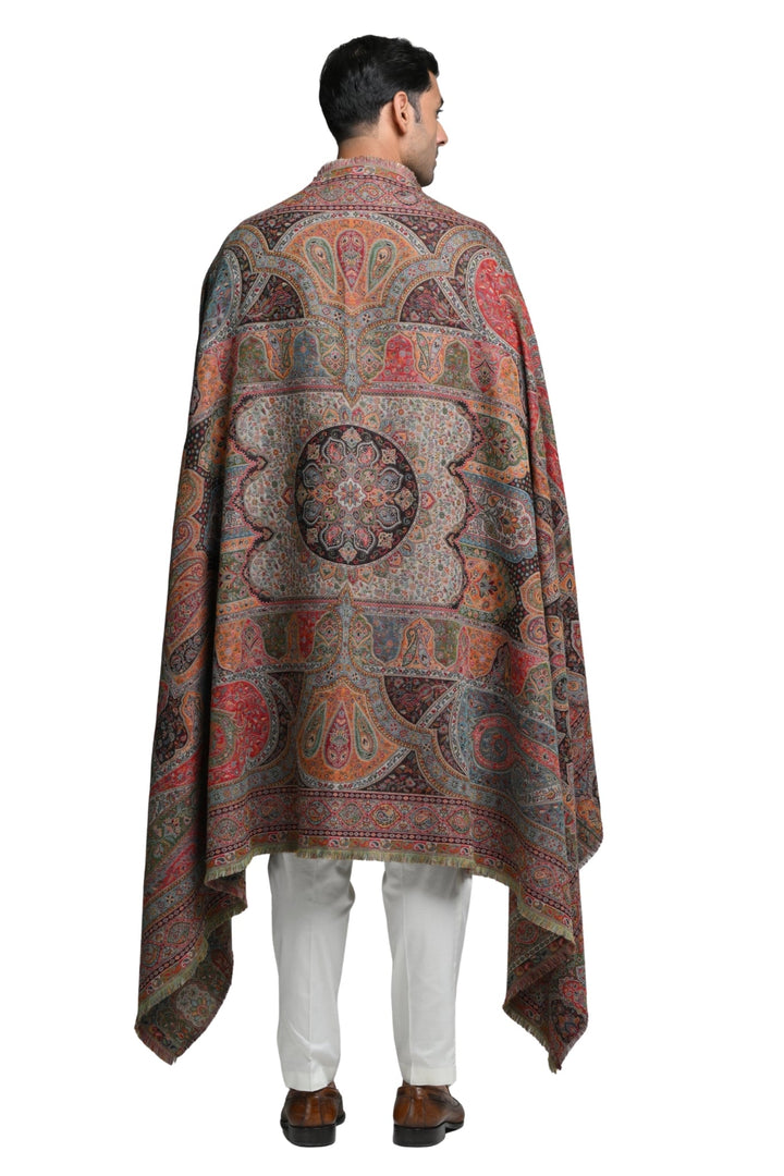 Taroob Faux Pashmina Antique Jamawar Shawl