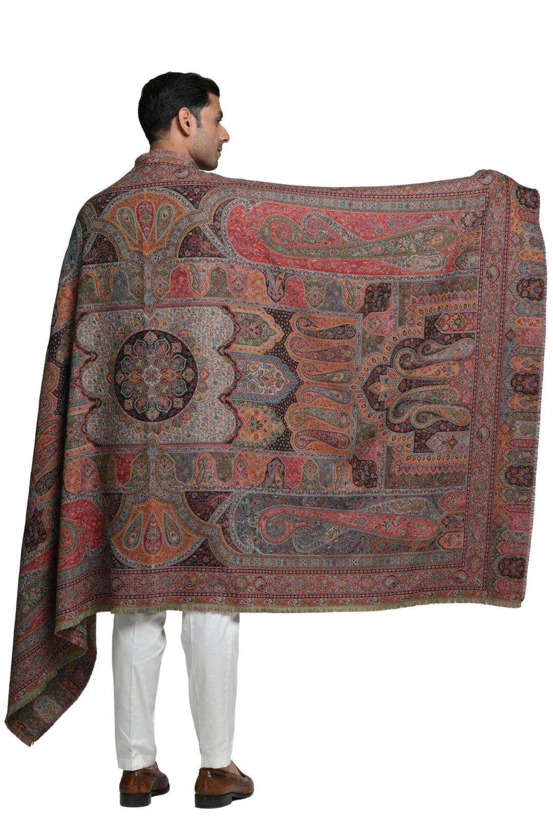 Taroob Faux Pashmina Antique Jamawar Shawl