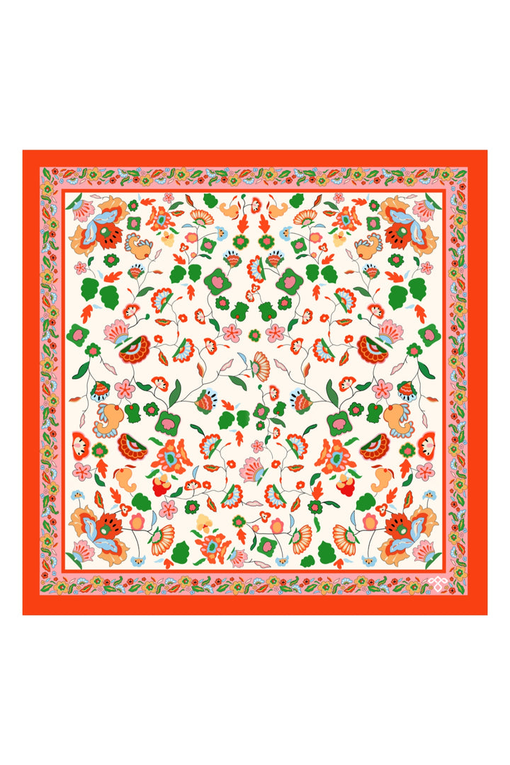 Taroob Floral Kalamkari Pocket Square