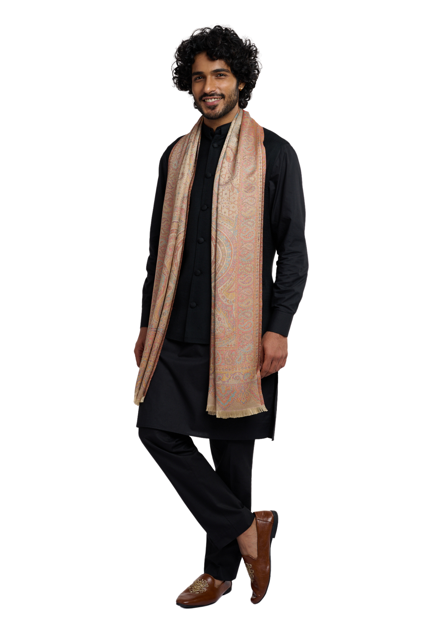 Taroob Men's Regal Paisley Jamawar Stole