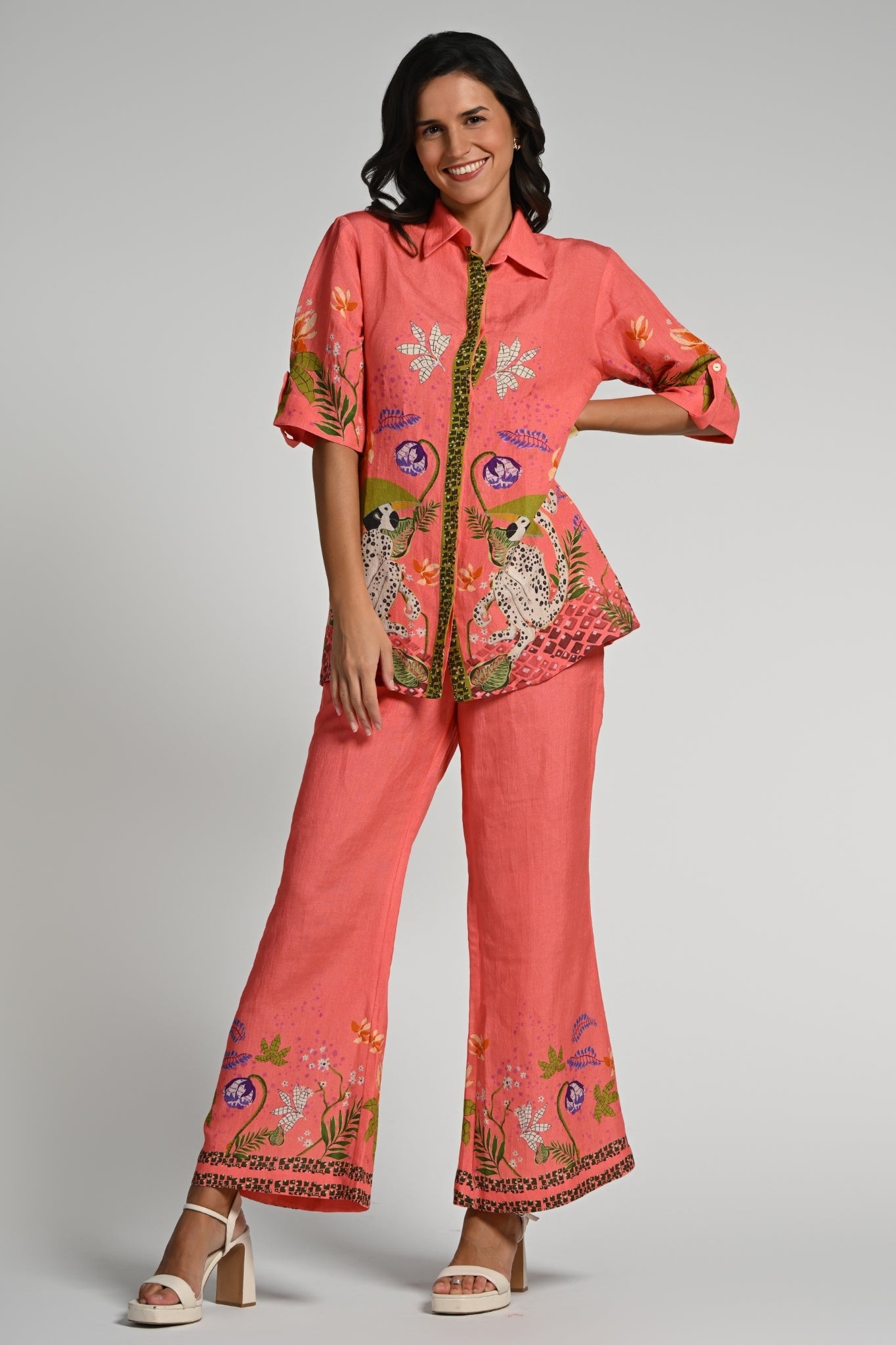 Taroob Monkey Pop Linen Coord Set