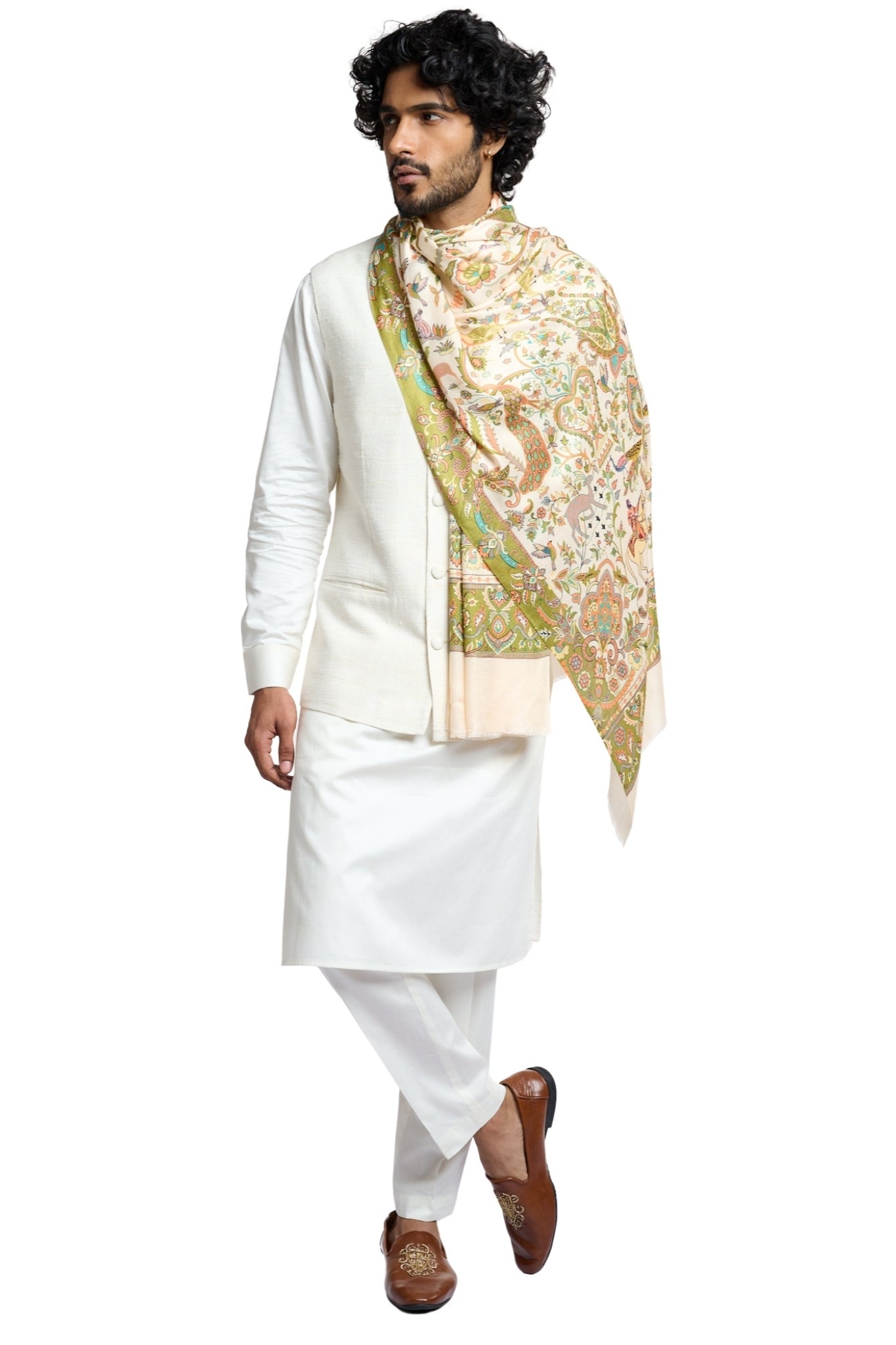 Taroob Raj Darbar Silk Printed Stole