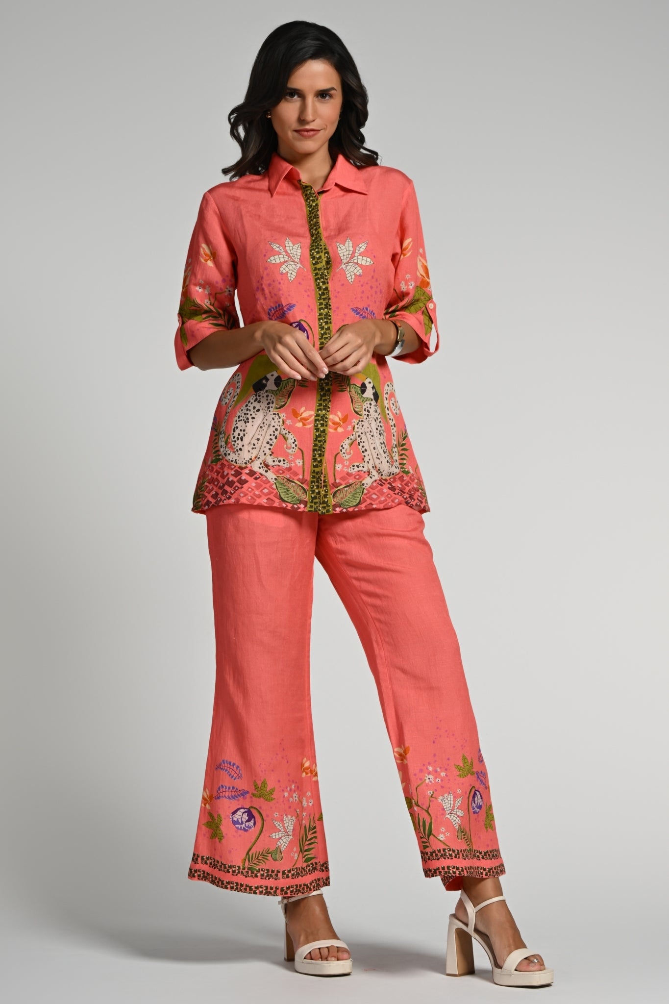 Taroob Monkey Pop Linen Coord Set