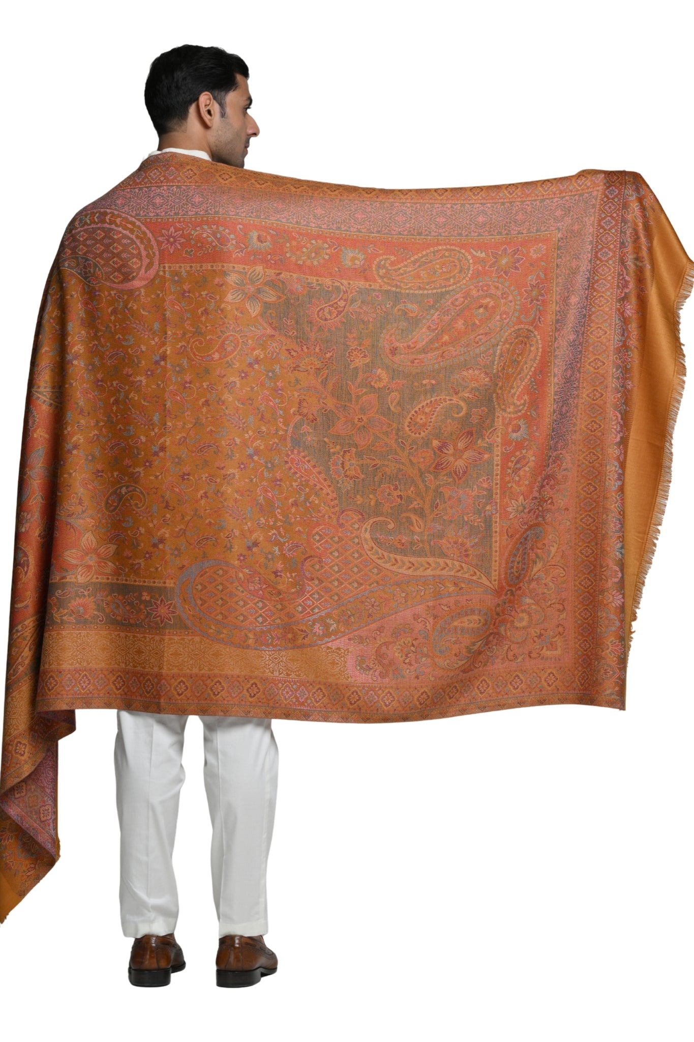 Taroob Faux Pashmina Antique Jamawar Shawl