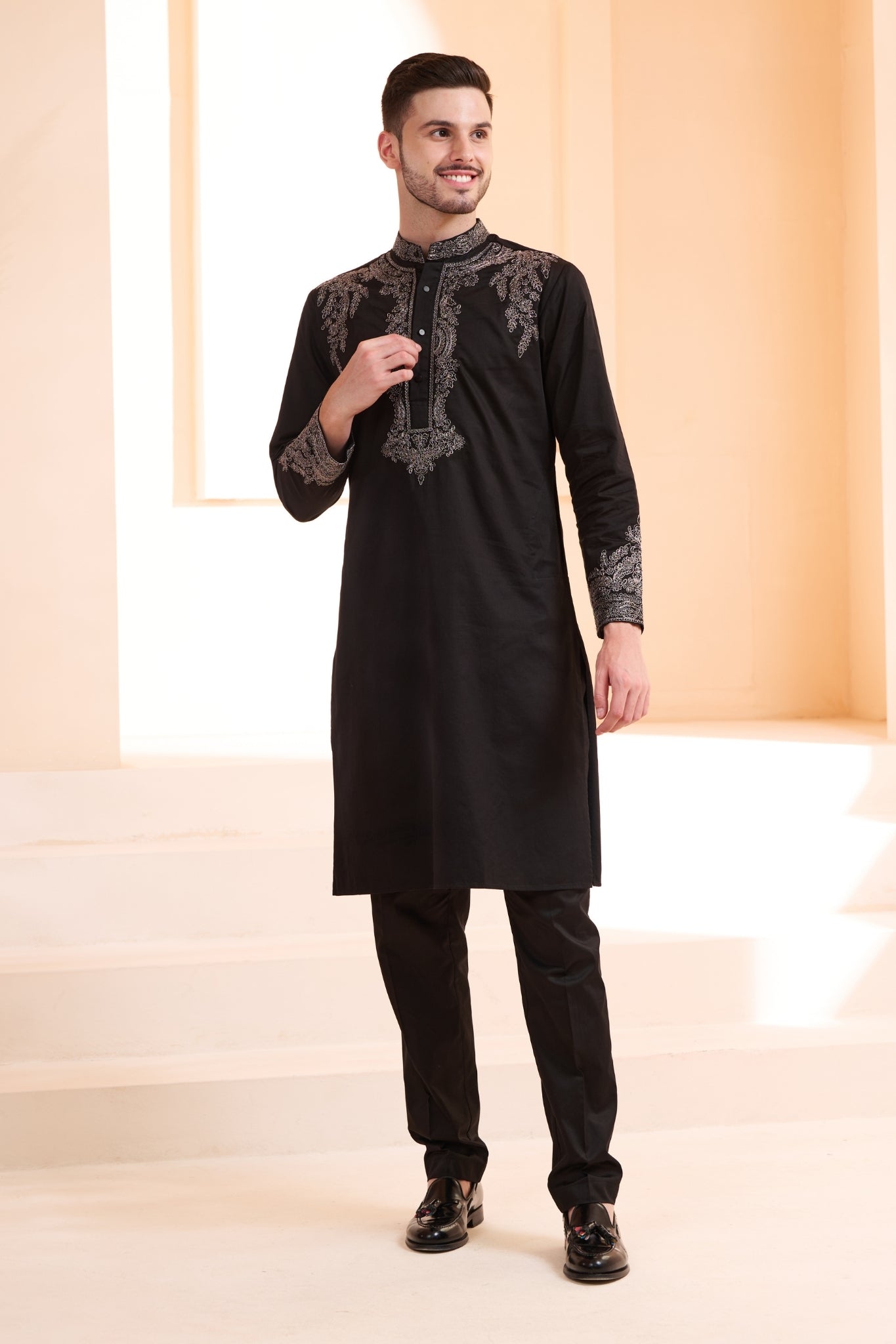 Taroob Emrboidered Zari Dori Work Kurta Pajama Set