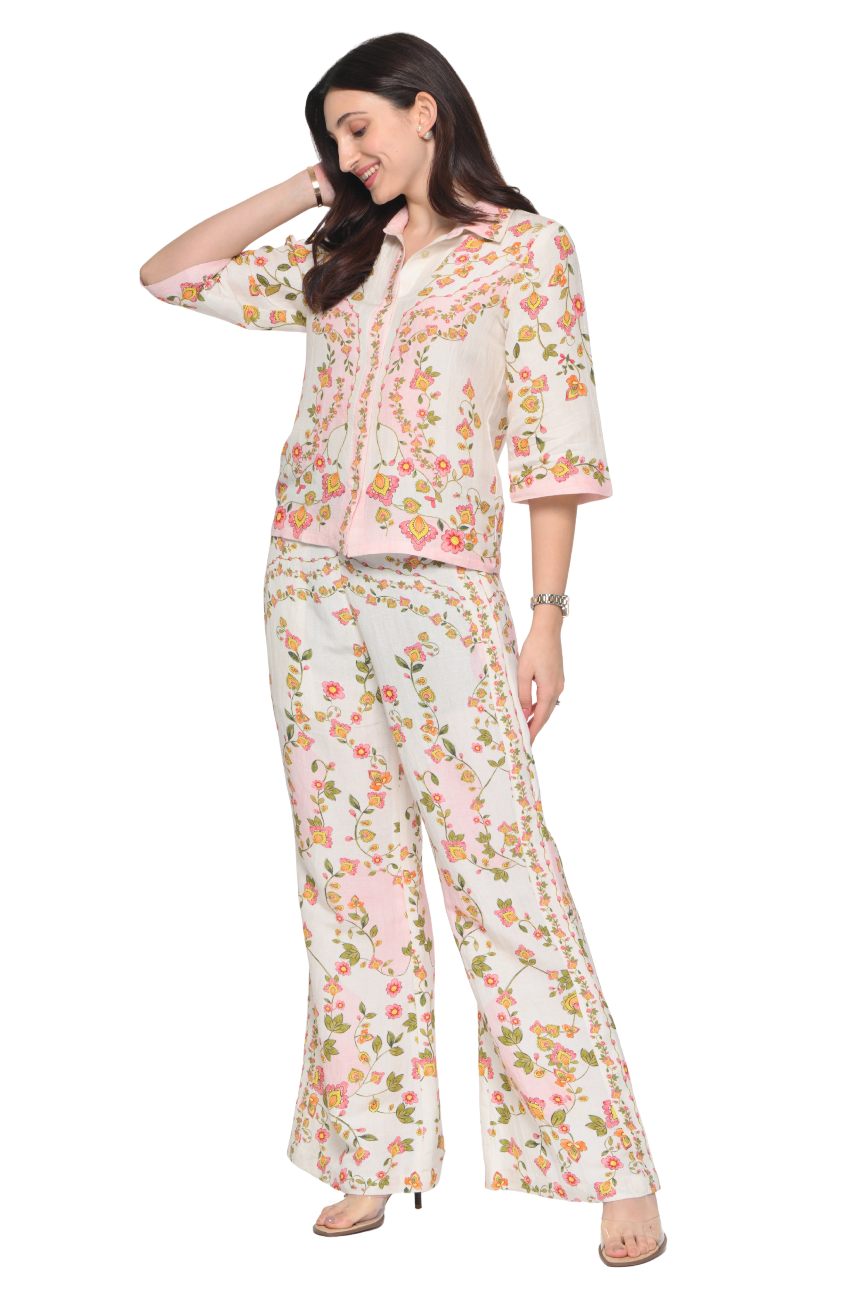 Taroob Whispering Petals Linen Co-ord Set