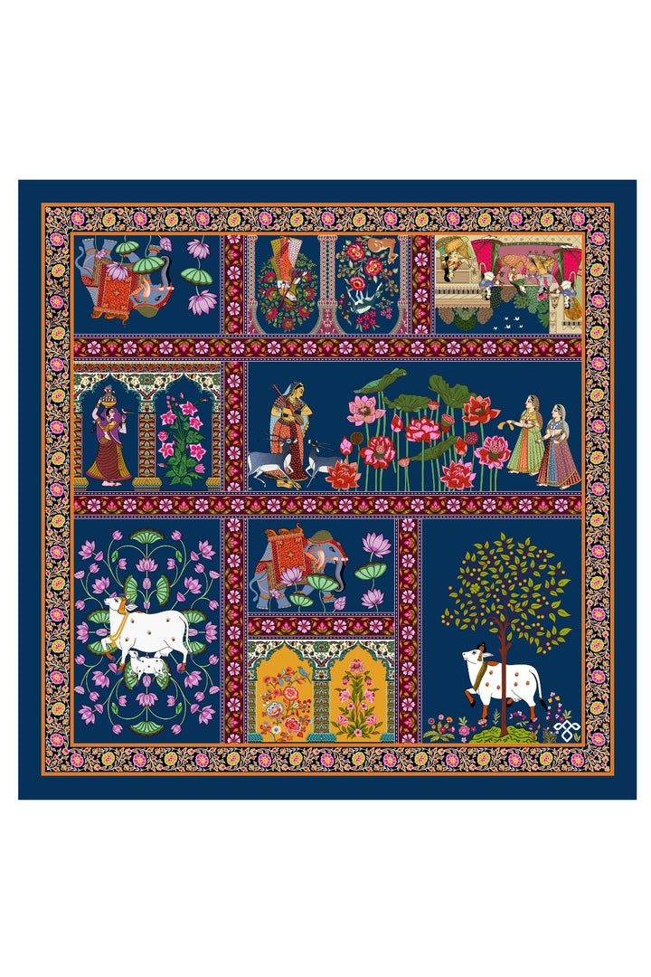 Taroob Silk Linen Pichwai Pocket Square