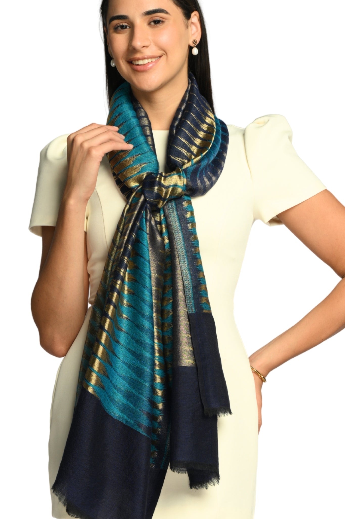 Taroob Resham Ikat Stole