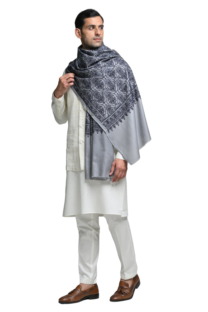 Taroob Kashmiri Sozni Fine Wool Stole