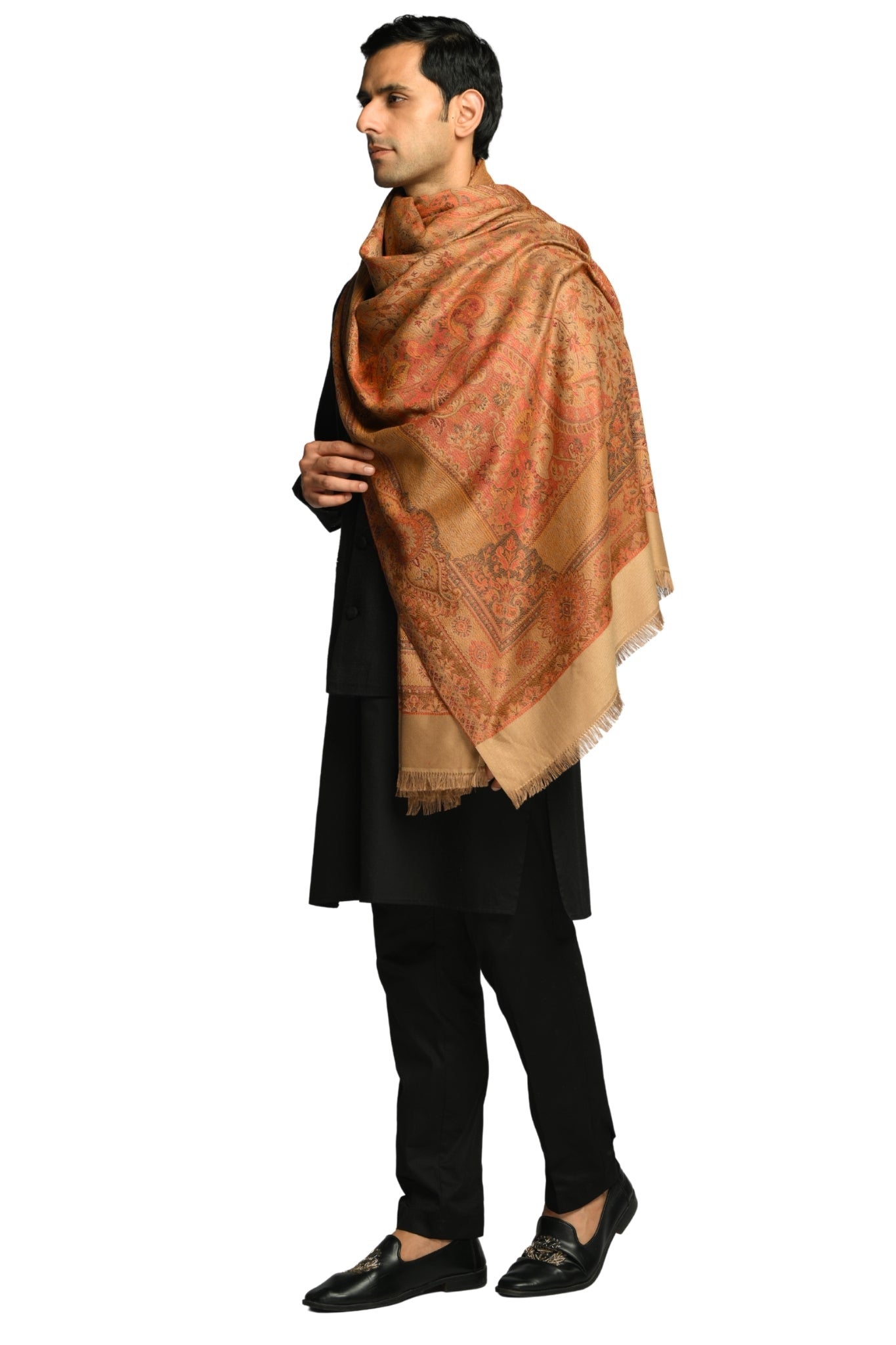 Taroob Faux Pashmina Antique Jamawar Shawl