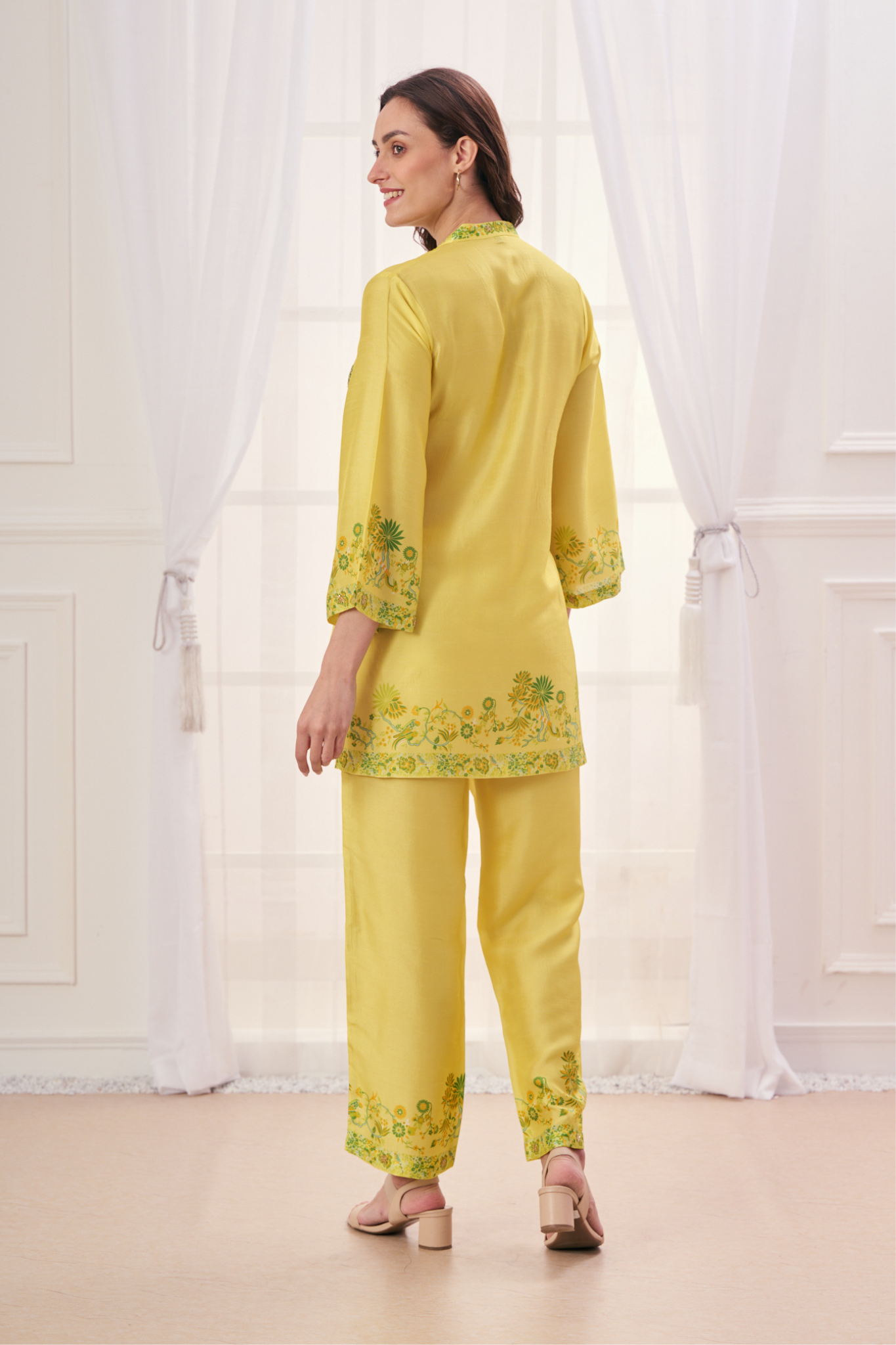 Taroob Silk Linen Embroidered Co-ord Set